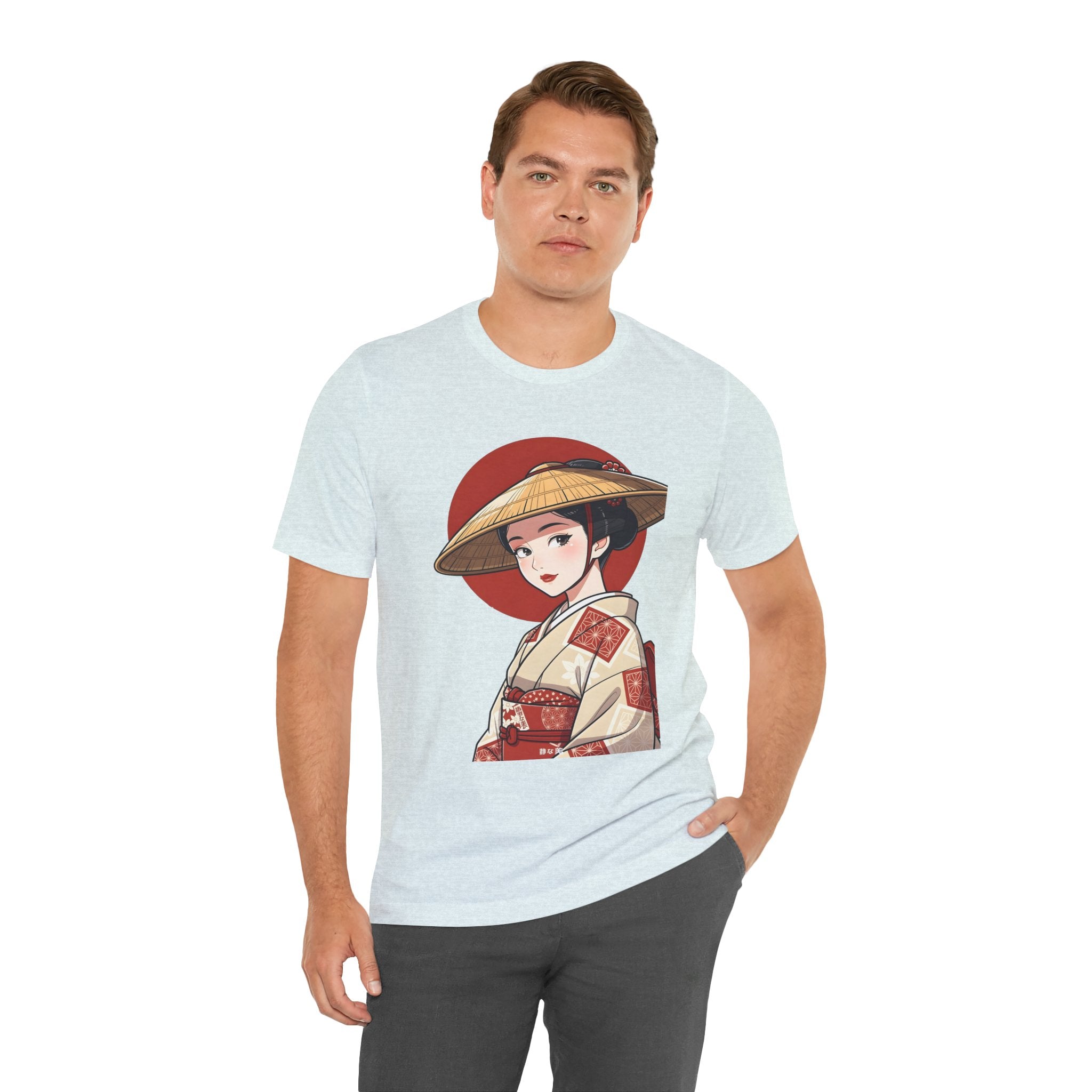 Geisha Illustration Tee — Vintage Kimono Anime T‑Shirt
