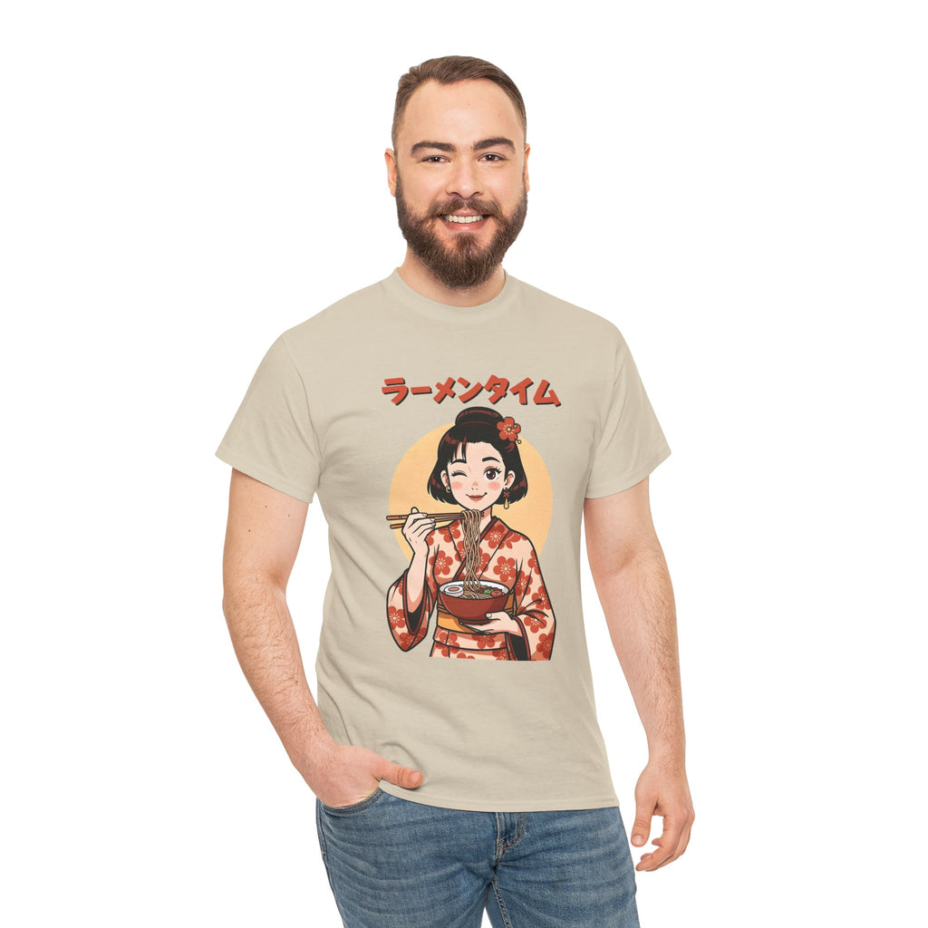 Ramen Time Tee — Cute Kimono Girl Eating Ramen Graphic T-Shirt
