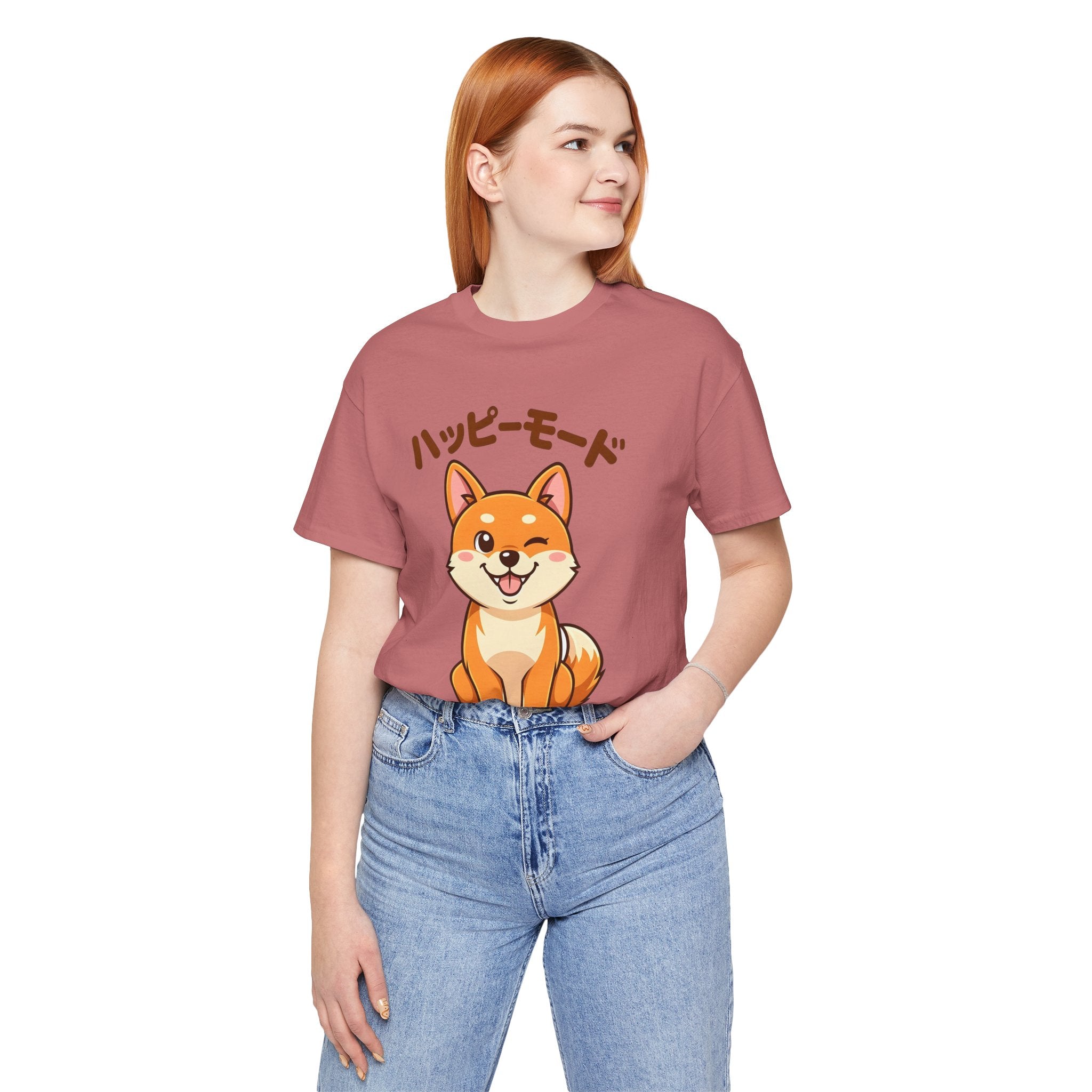 Happy Mode Shiba Inu T‑Shirt — Cute Japanese Kawaii Dog Tee