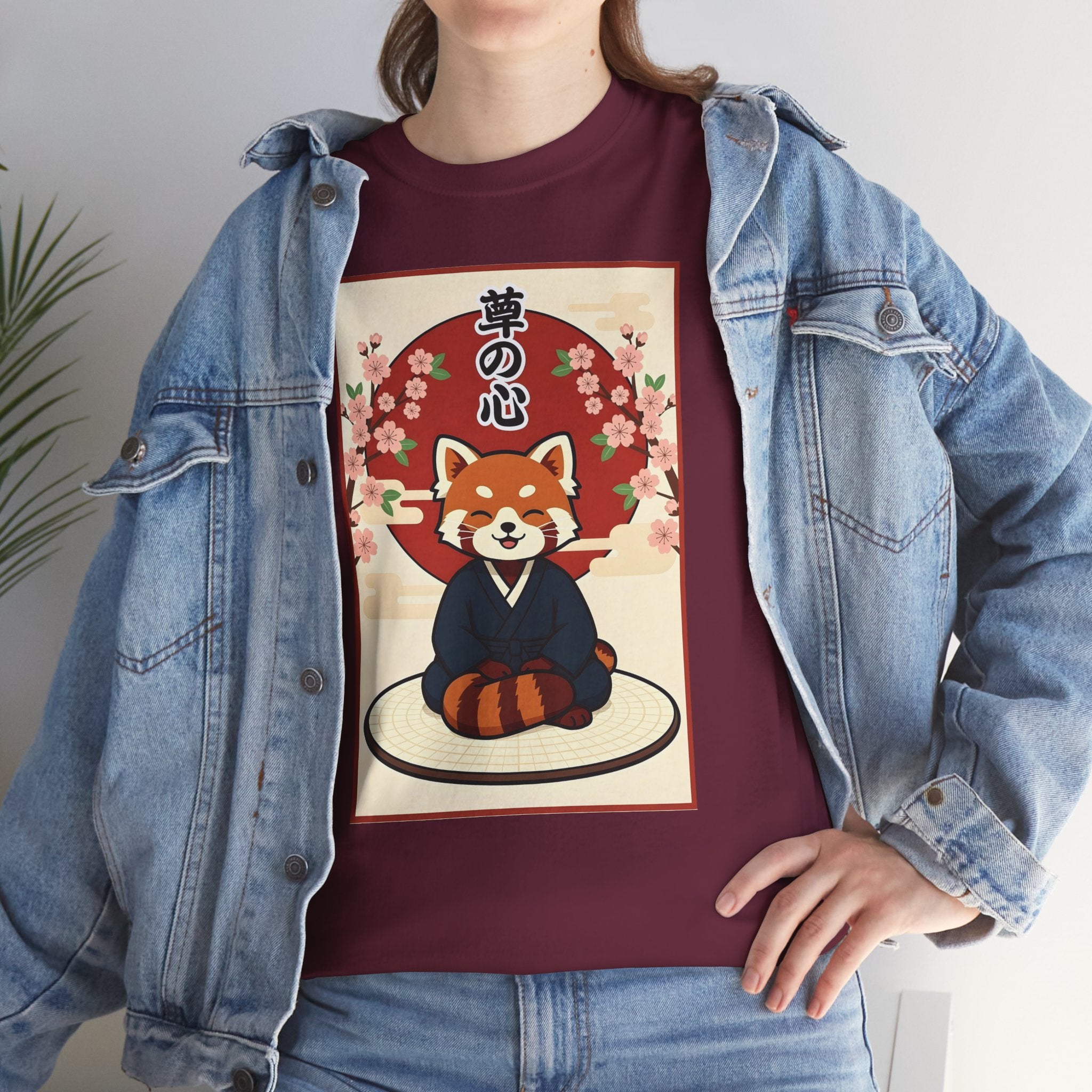 Red Panda Zen T-Shirt — Cute Japanese-Inspired Meditation Design