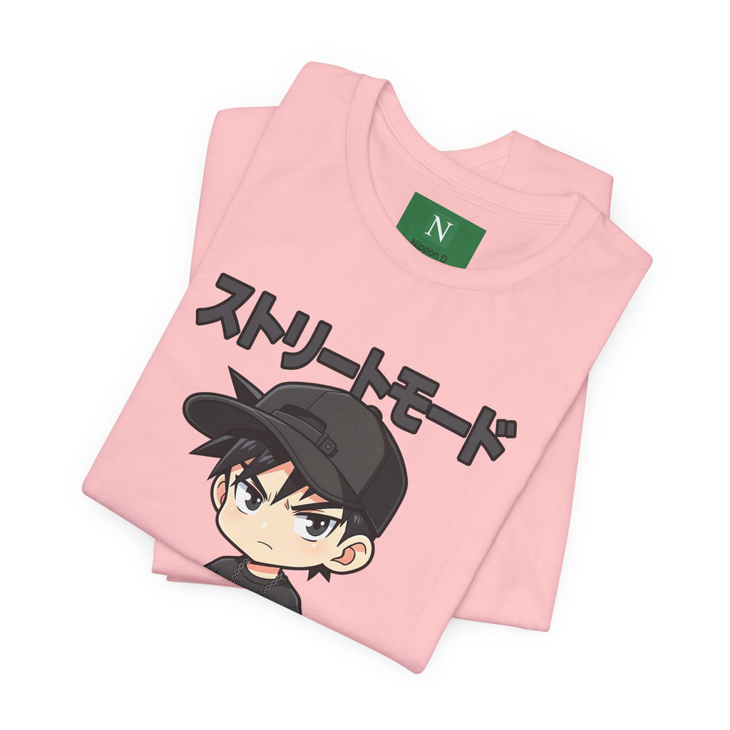 Street Mode Anime Boy T-Shirt — Japanese Text Graphic Tee