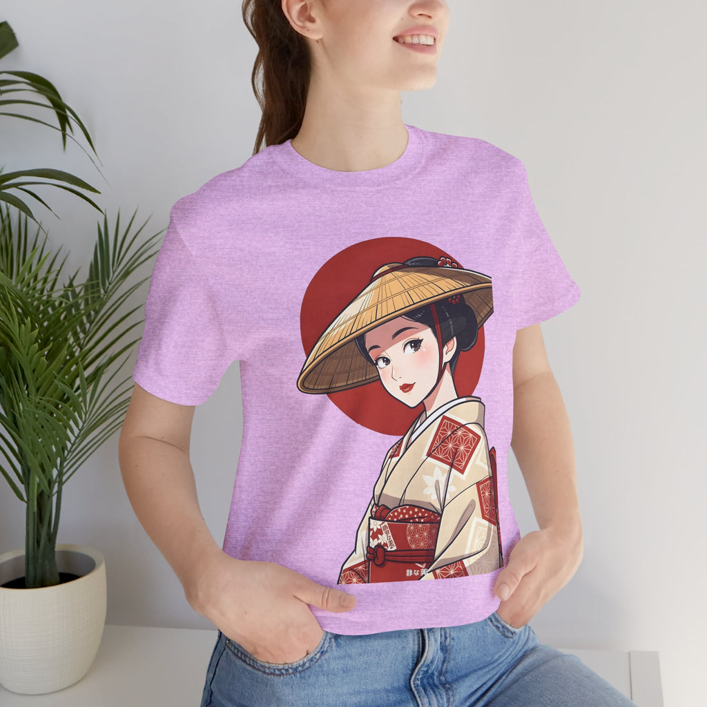 Geisha Illustration Tee — Vintage Kimono Anime T‑Shirt