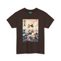 Cat Ukiyo-e T-Shirt — Vintage Japanese Kimono Cat with Cherry Blossoms