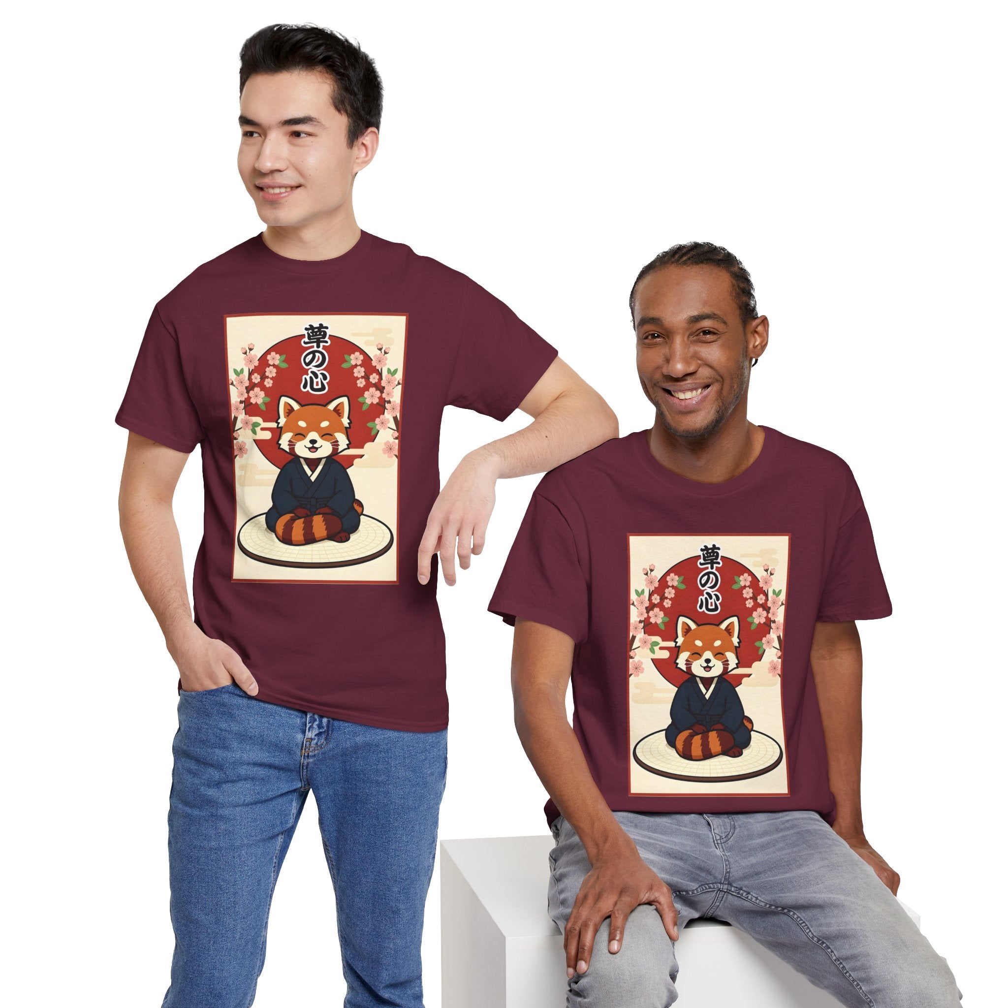 Red Panda Zen T-Shirt — Cute Japanese-Inspired Meditation Design
