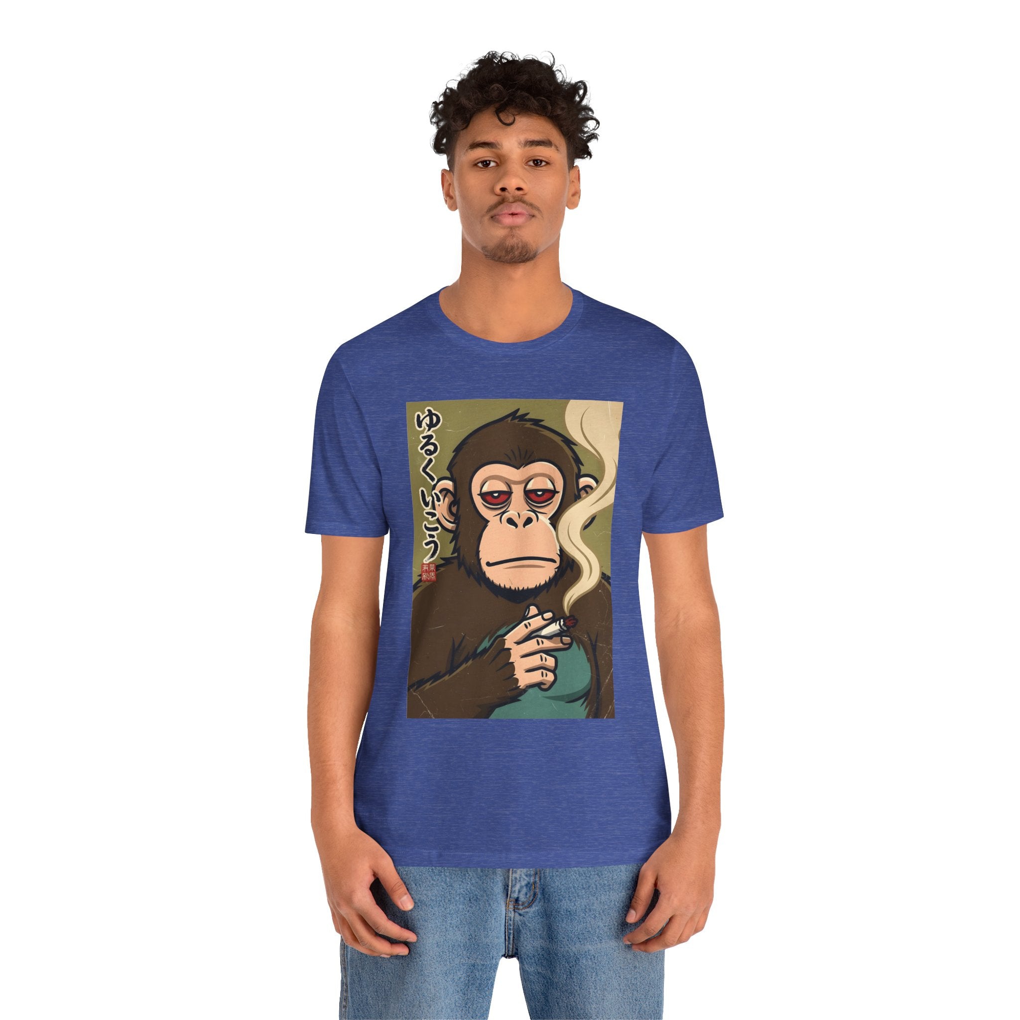 Smoking Monkey Graphic Tee — Japanese Retro Ape Illustration T-Shirt