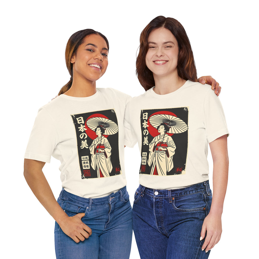 Geisha Umbrella T‑Shirt — Japanese Beauty Vintage Ukiyo-e Tee