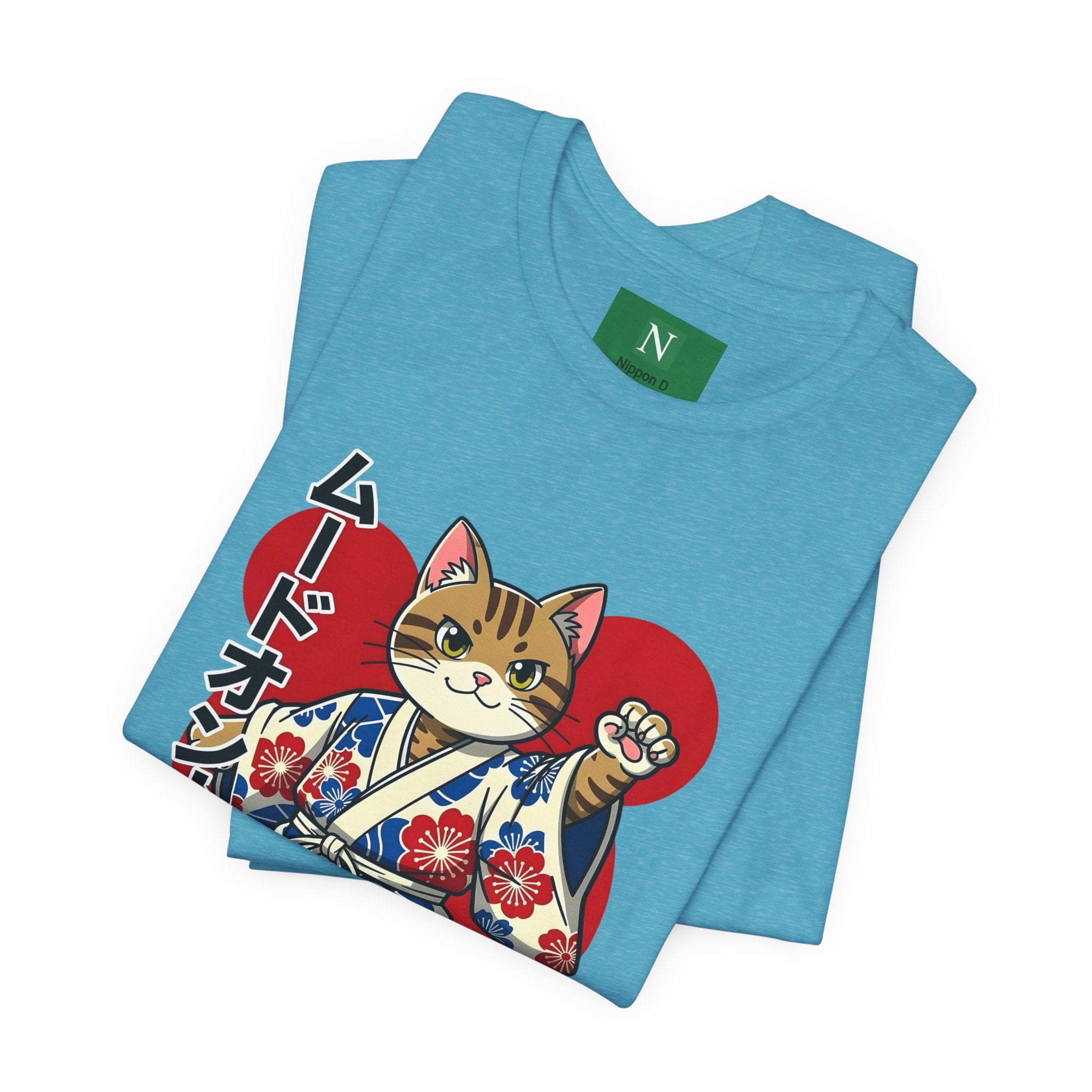 Samurai Cat T‑Shirt — Kawaii Japanese Kimono Cat Graphic Tee