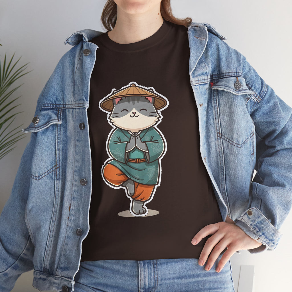 Meditating Cat Tee — Cute Zen Cat Yoga T-Shirt