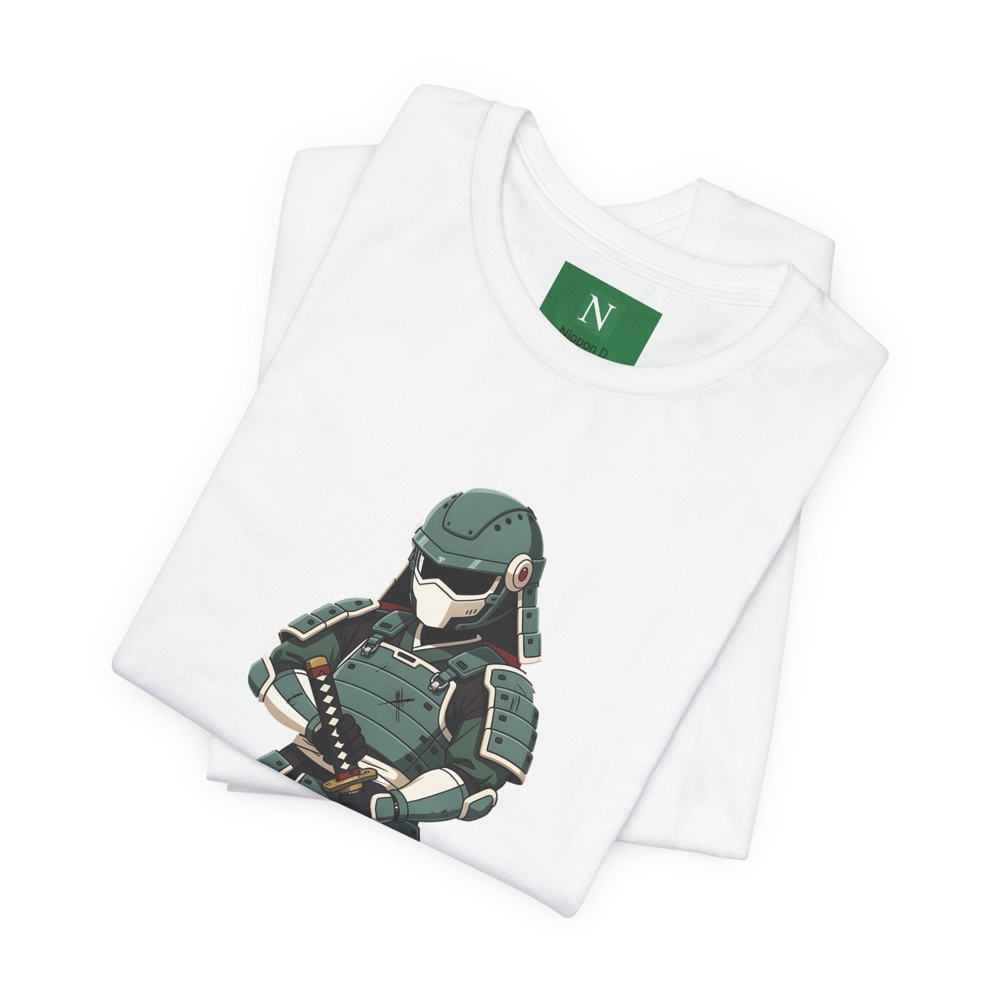 Samurai Cat T-Shirt – Cute Armored Kitty with Katana Graphic