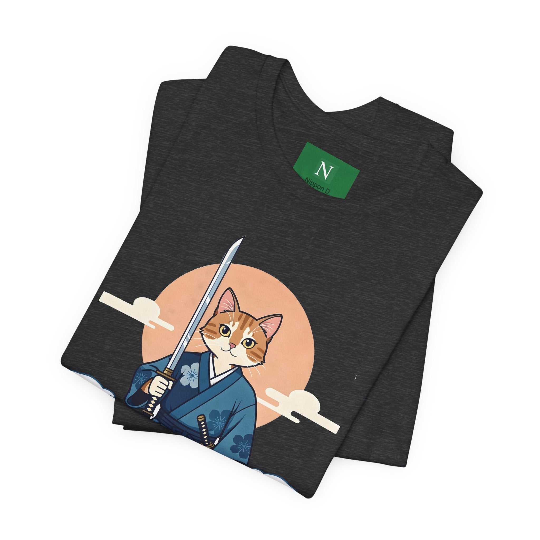 Samurai Cat T-Shirt — Japanese Wave Illustration Tee