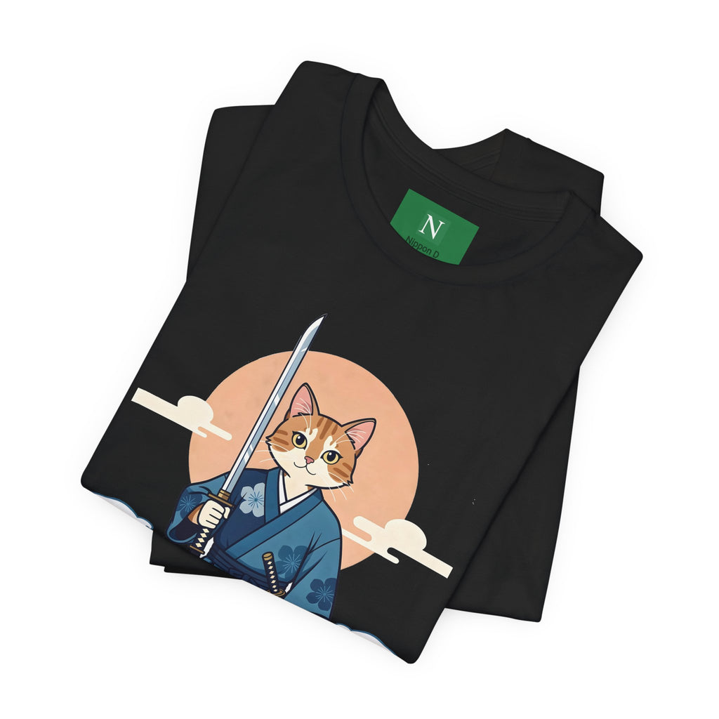 Samurai Cat T-Shirt — Japanese Wave Illustration Tee