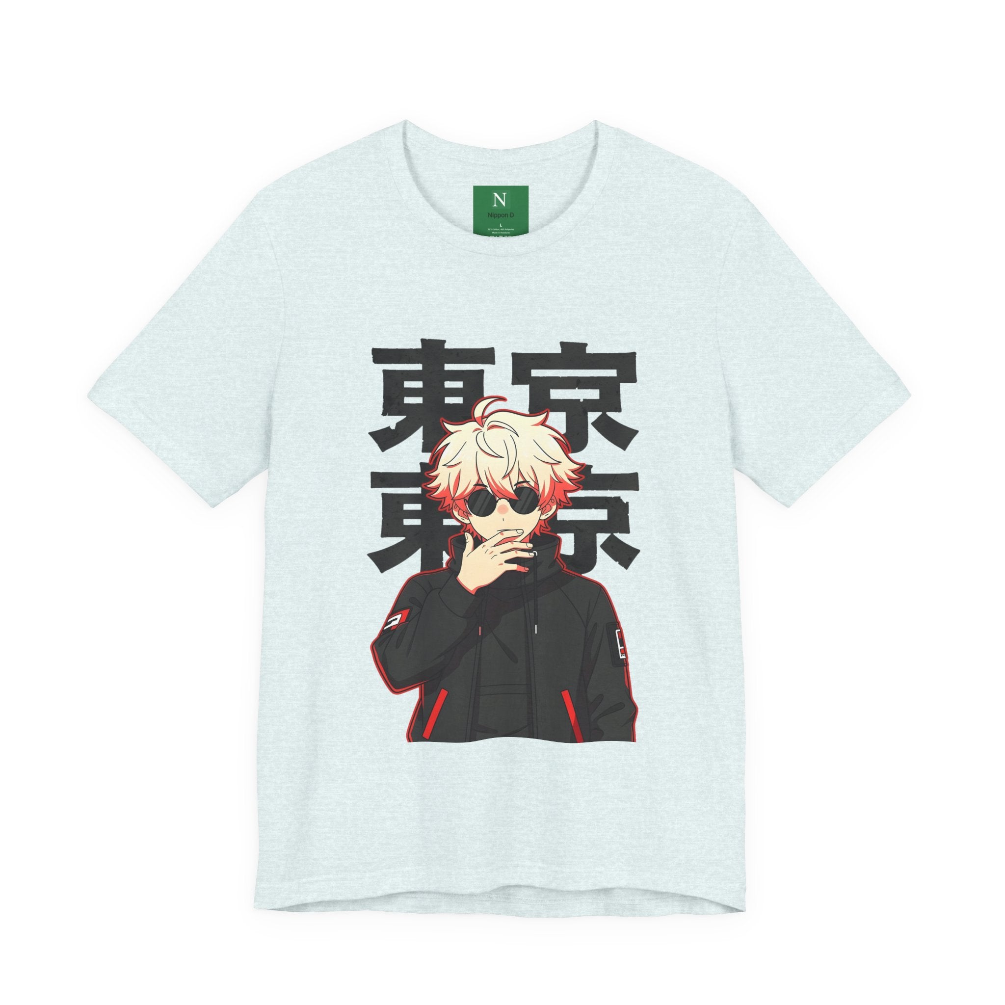 Tokyo Anime Graphic Tee — Blond Character with Kanji "東京"