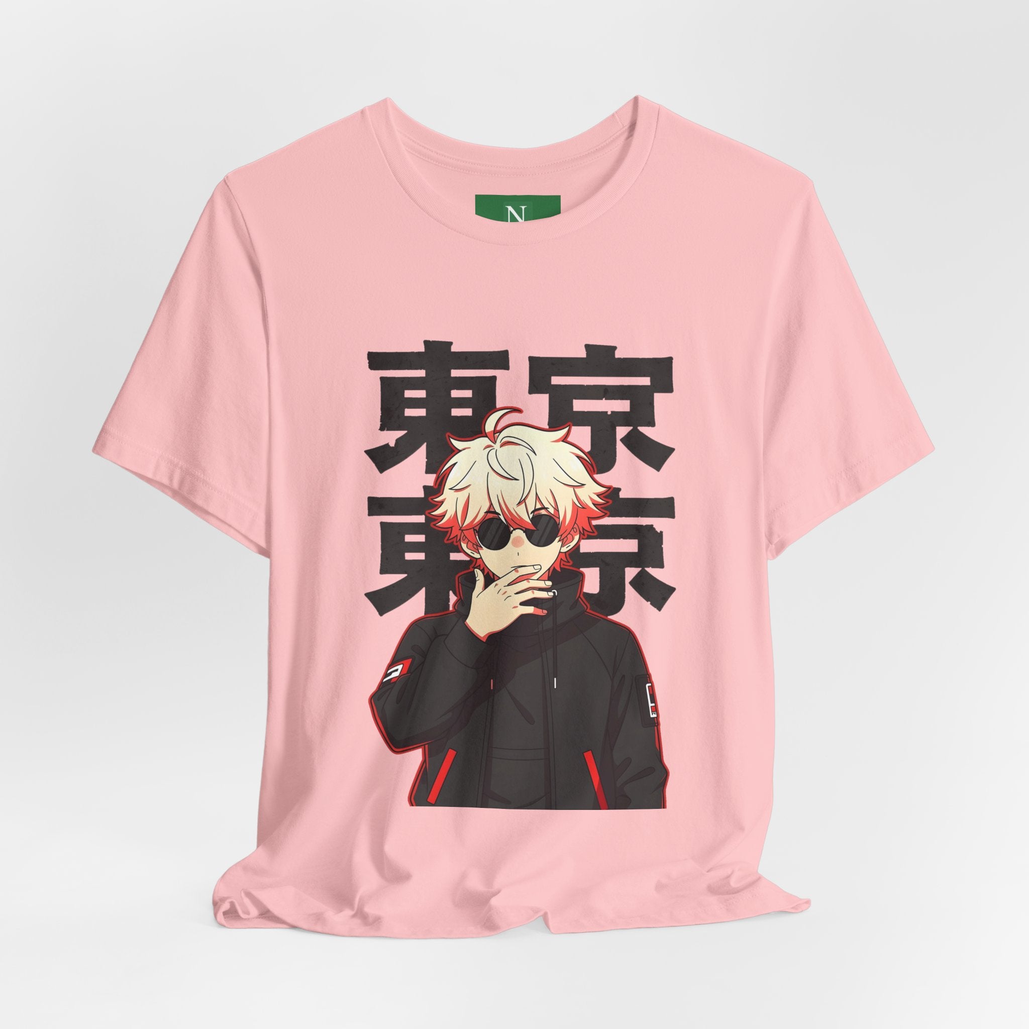 Tokyo Anime Graphic Tee — Blond Character with Kanji "東京"