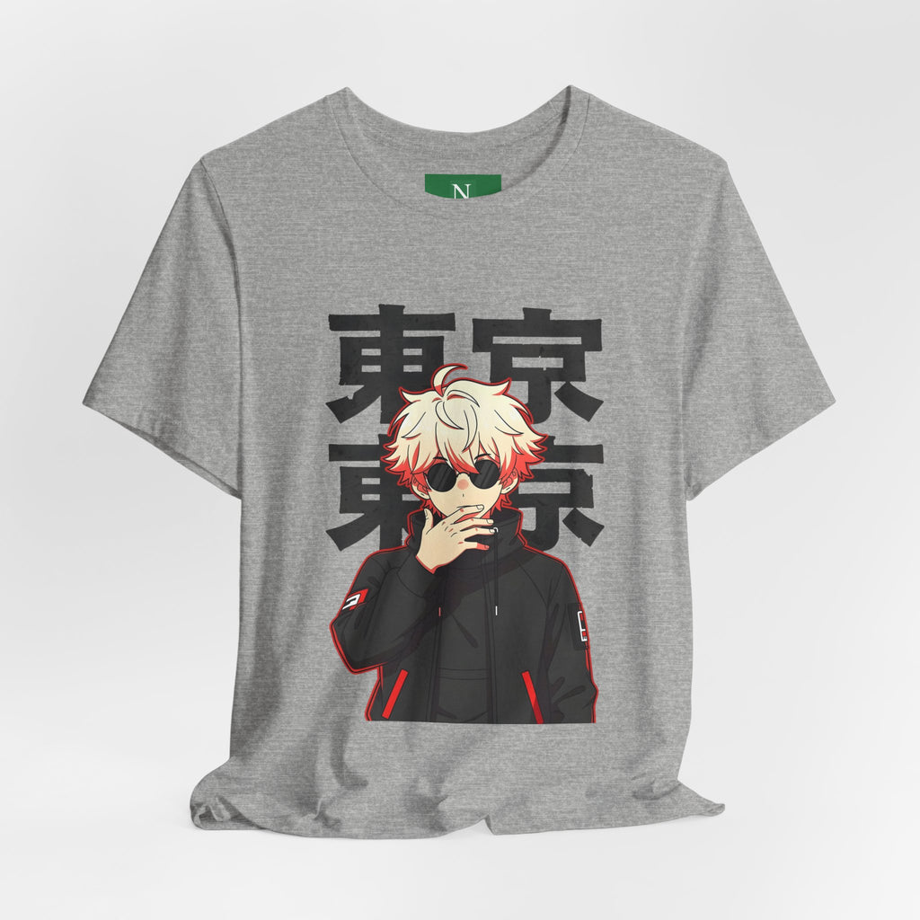 Tokyo Anime Graphic Tee — Blond Character with Kanji "東京"