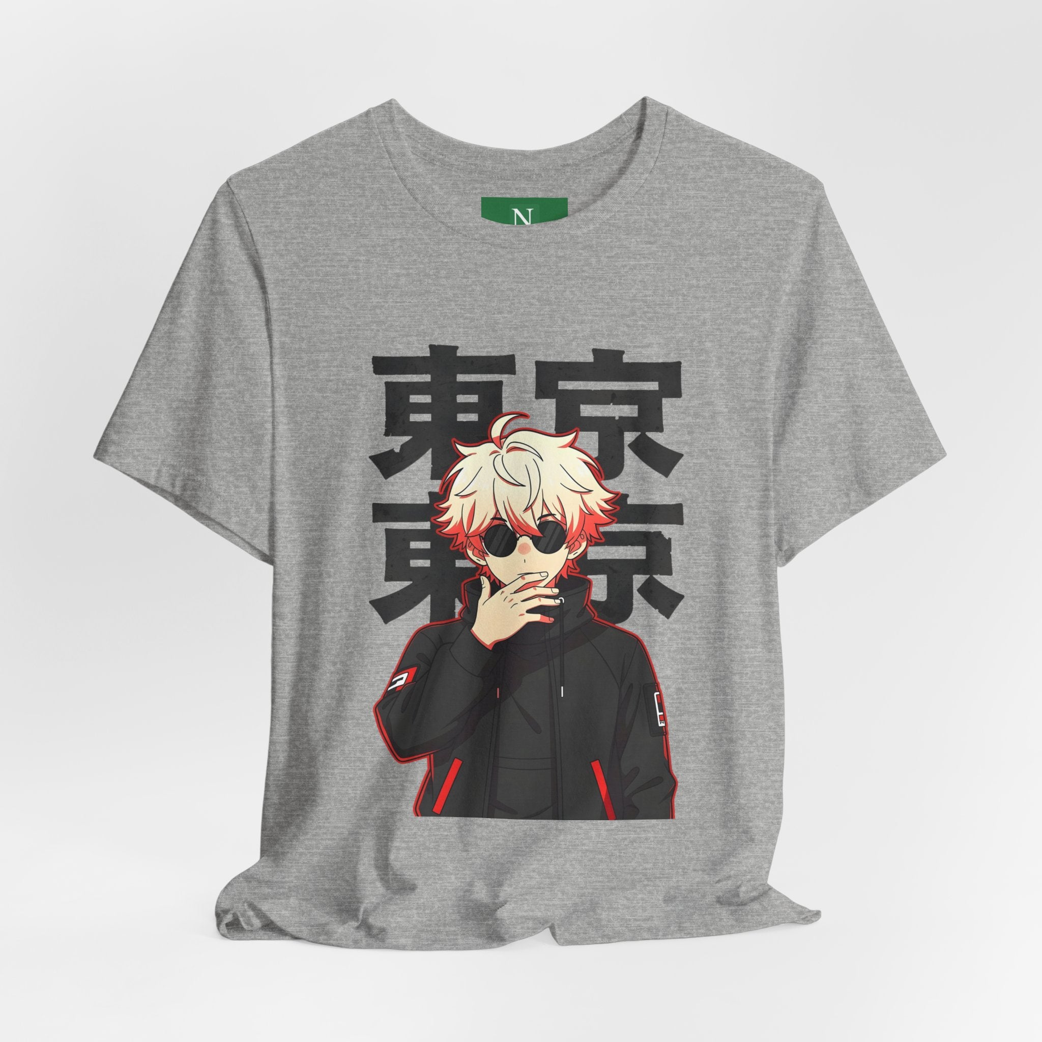 Tokyo Anime Graphic Tee — Blond Character with Kanji "東京"