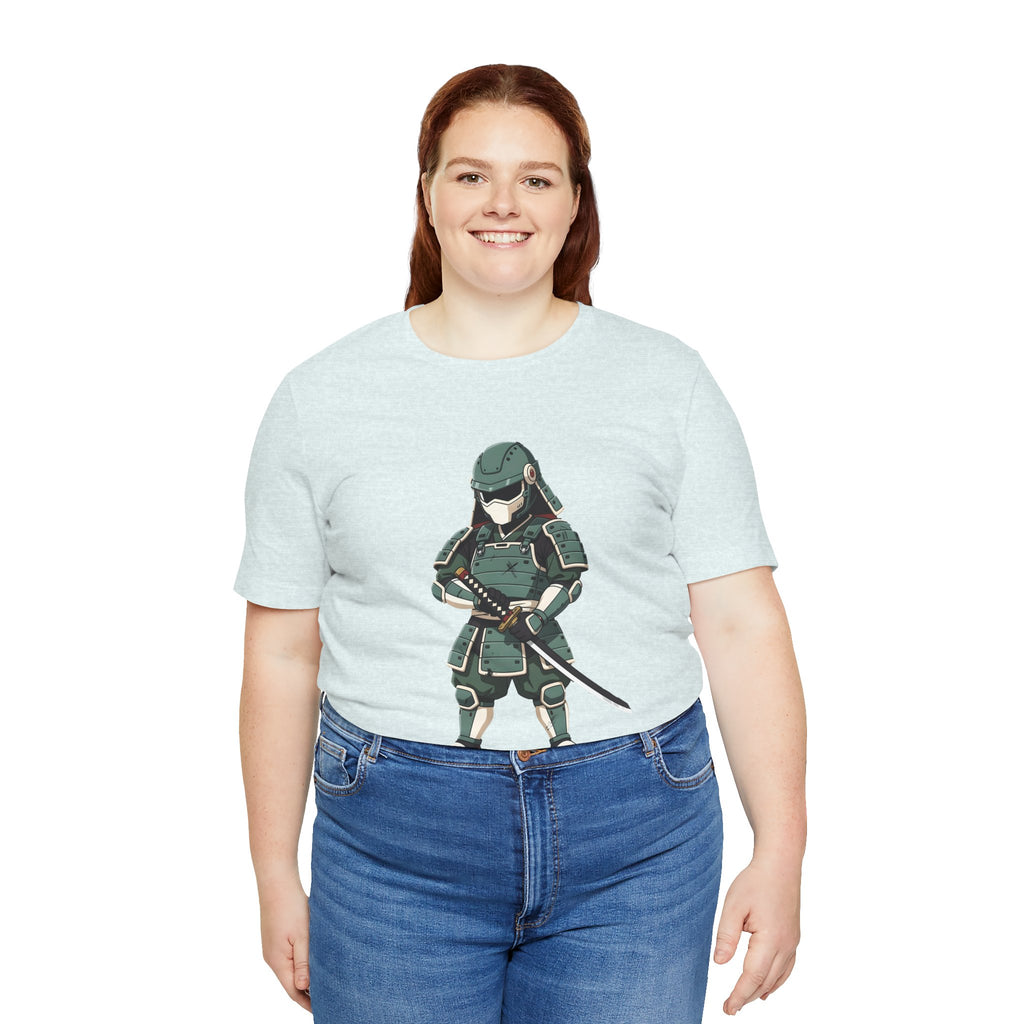 Samurai Cat T-Shirt – Cute Armored Kitty with Katana Graphic