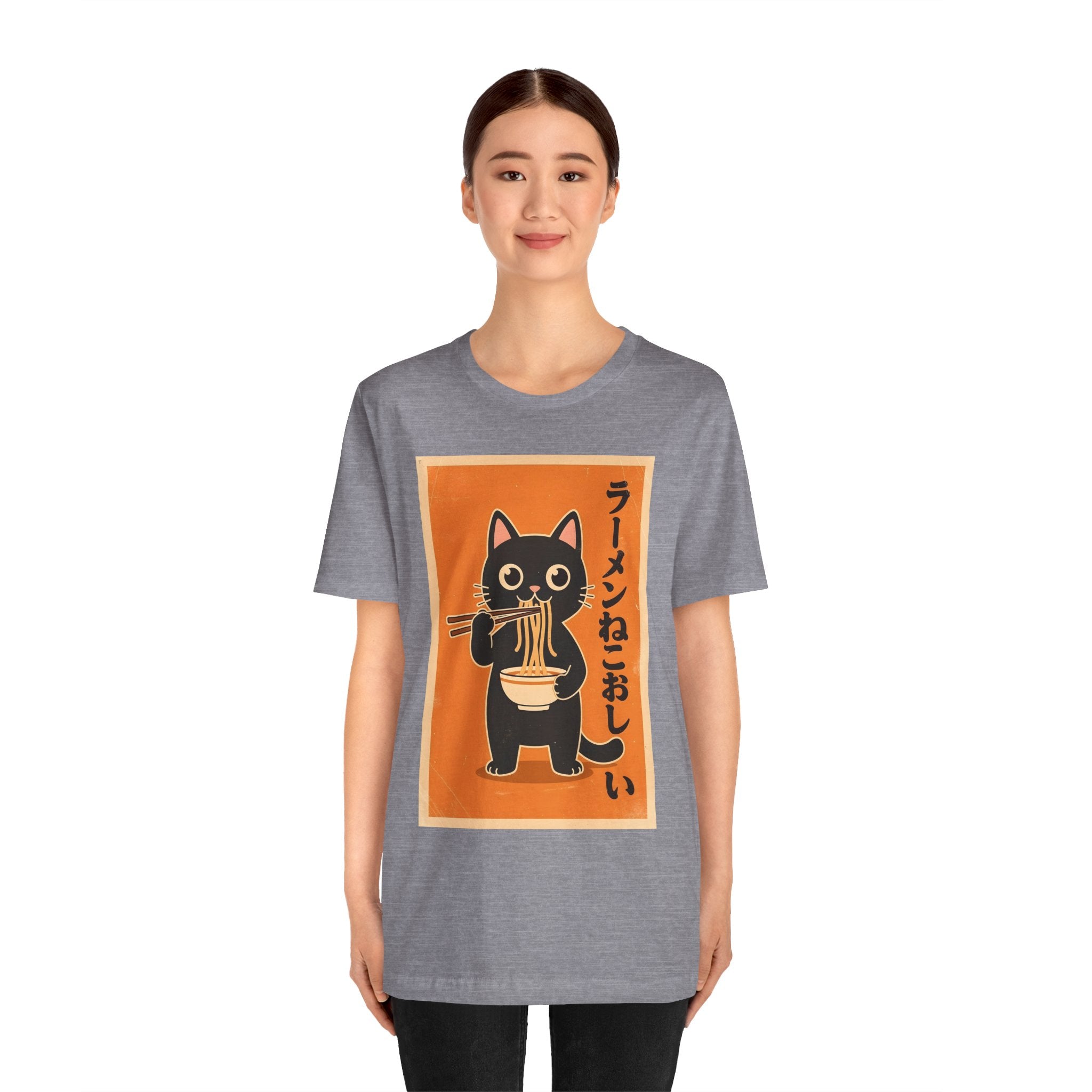 Ramen Cat Tee — Cute Japanese Cat Eating Noodles Graphic T-Shirt