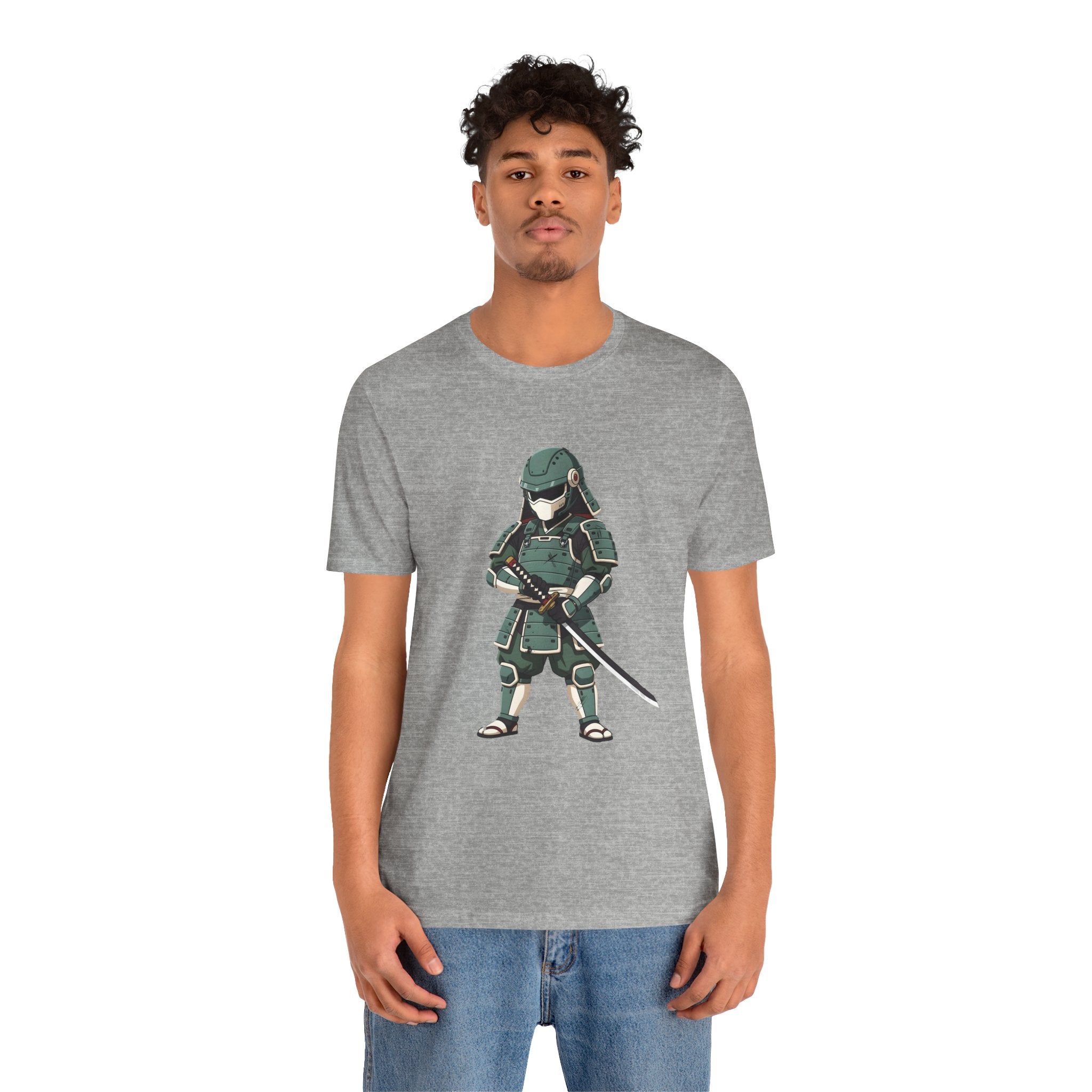 Samurai Cat T-Shirt – Cute Armored Kitty with Katana Graphic
