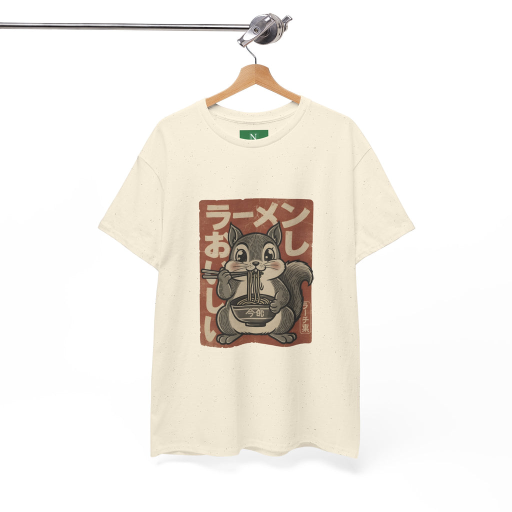 Ramen Squirrel T‑Shirt — Cute Vintage Japanese Noodle Graphic Tee