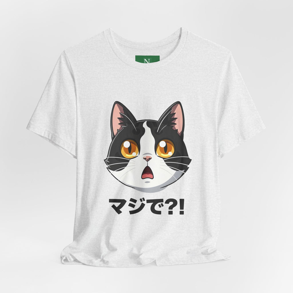 Cat Shock Face Graphic Tee — マジで?! Cute Anime Cat T-Shirt