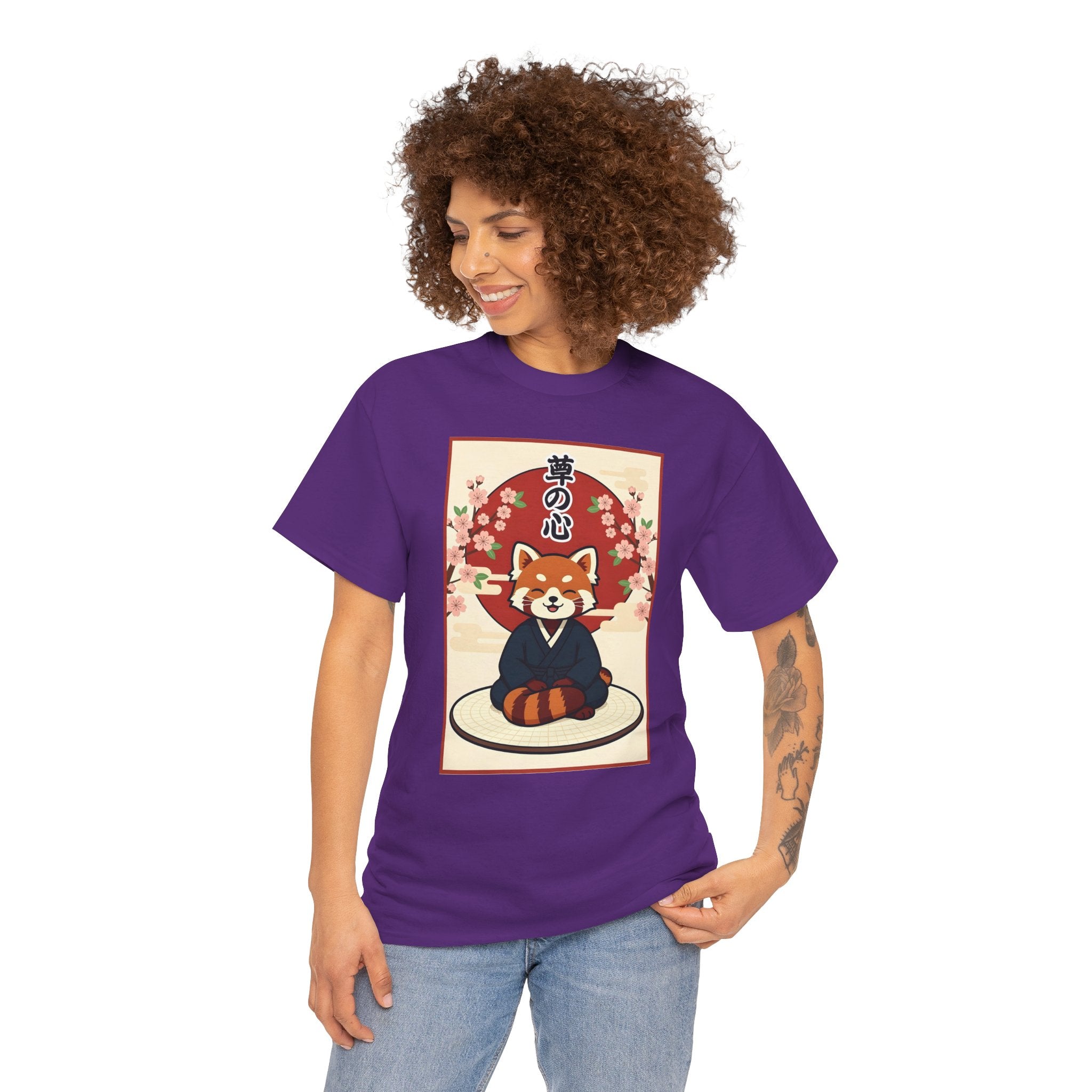 Red Panda Zen T-Shirt — Cute Japanese-Inspired Meditation Design