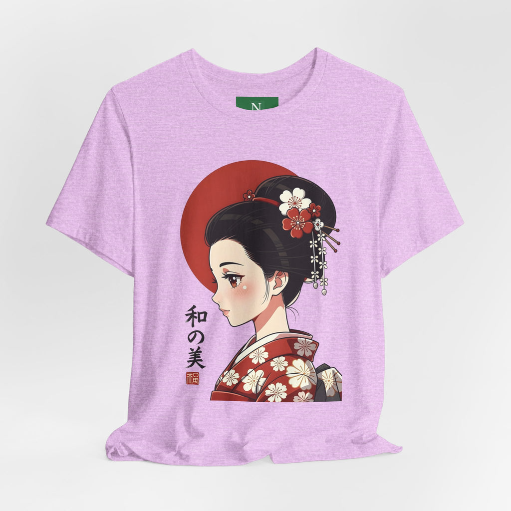 Geisha Portrait Tee — Japanese Floral Kimono Art T-Shirt