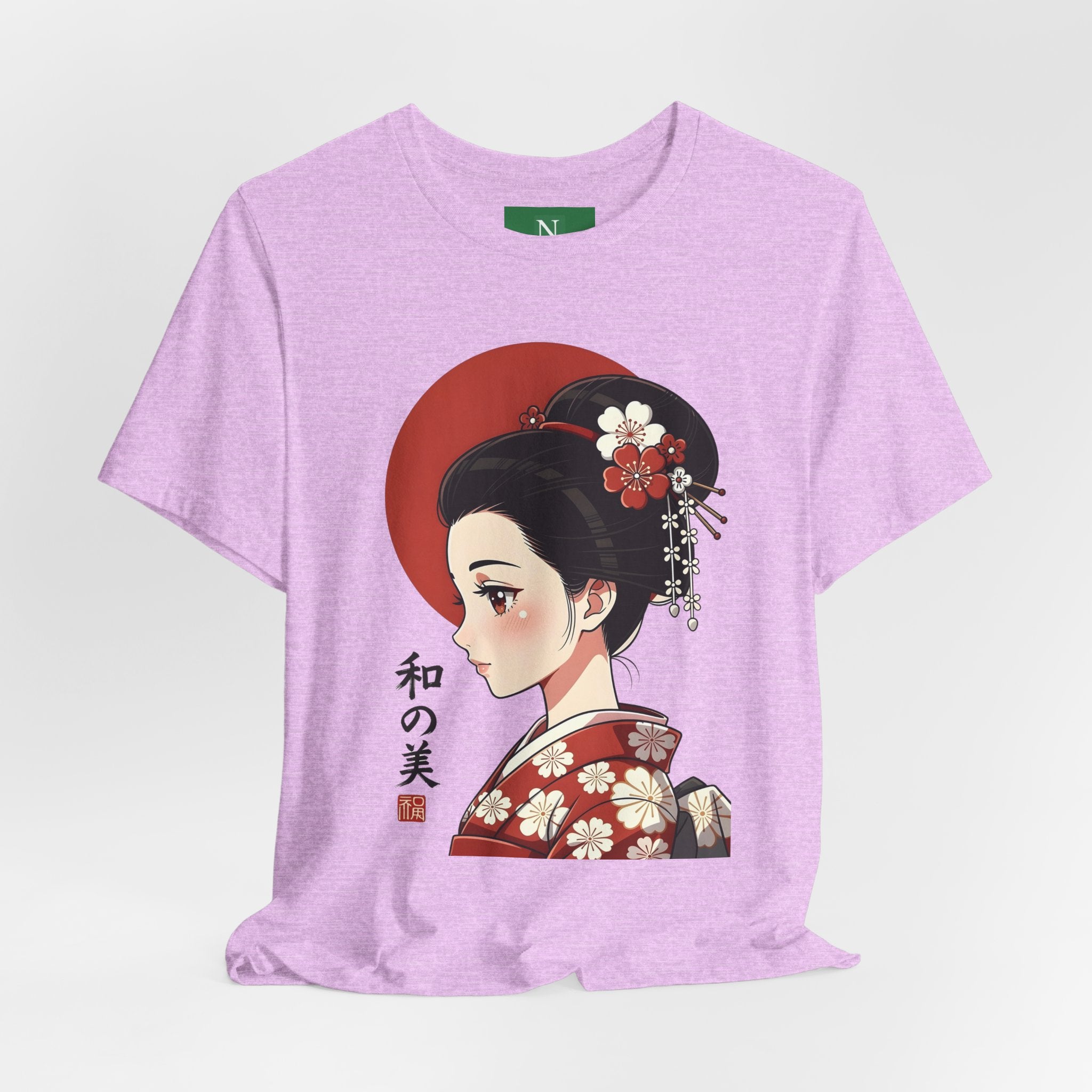 Geisha Portrait Tee — Japanese Floral Kimono Art T-Shirt