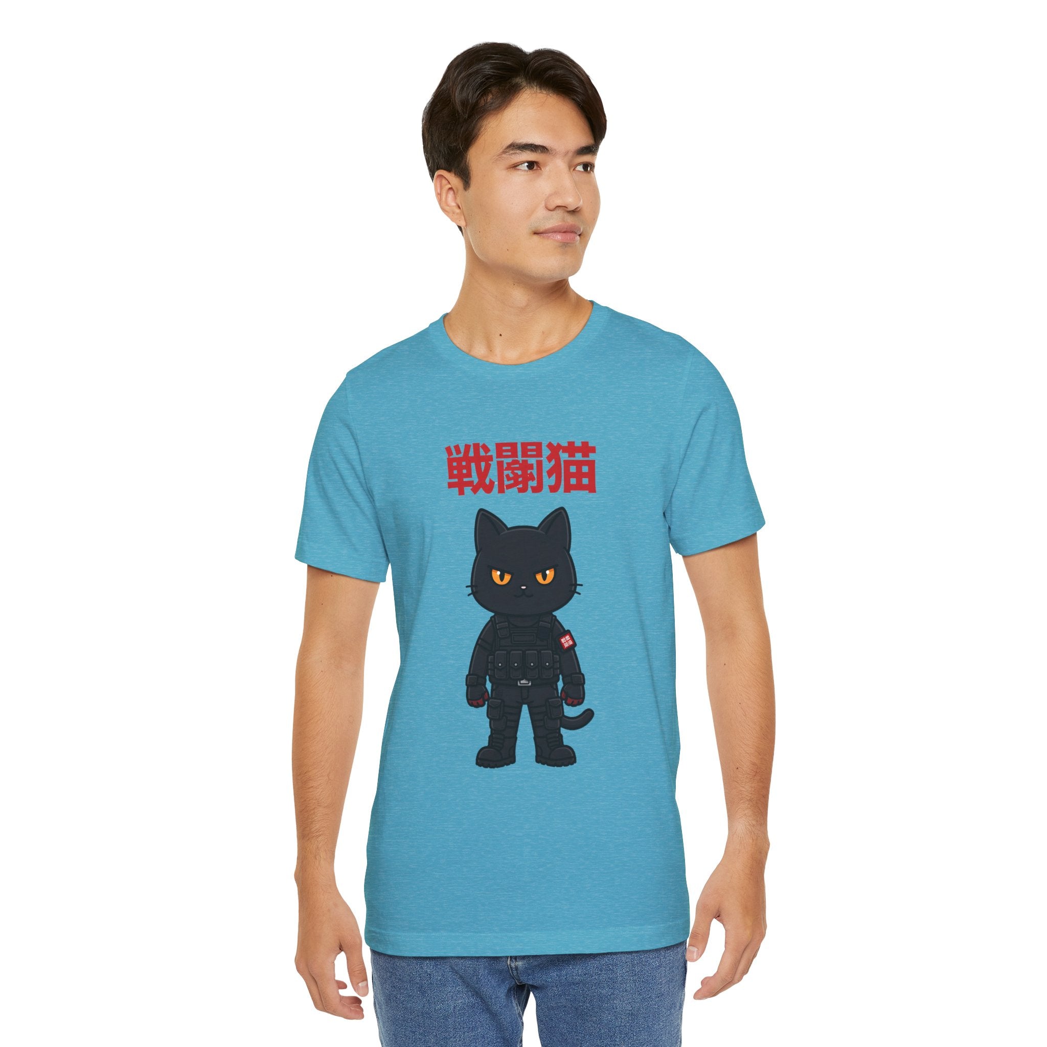 Warrior Cat T-Shirt — Black Cat Samurai Graphic Tee (戦闘猫)