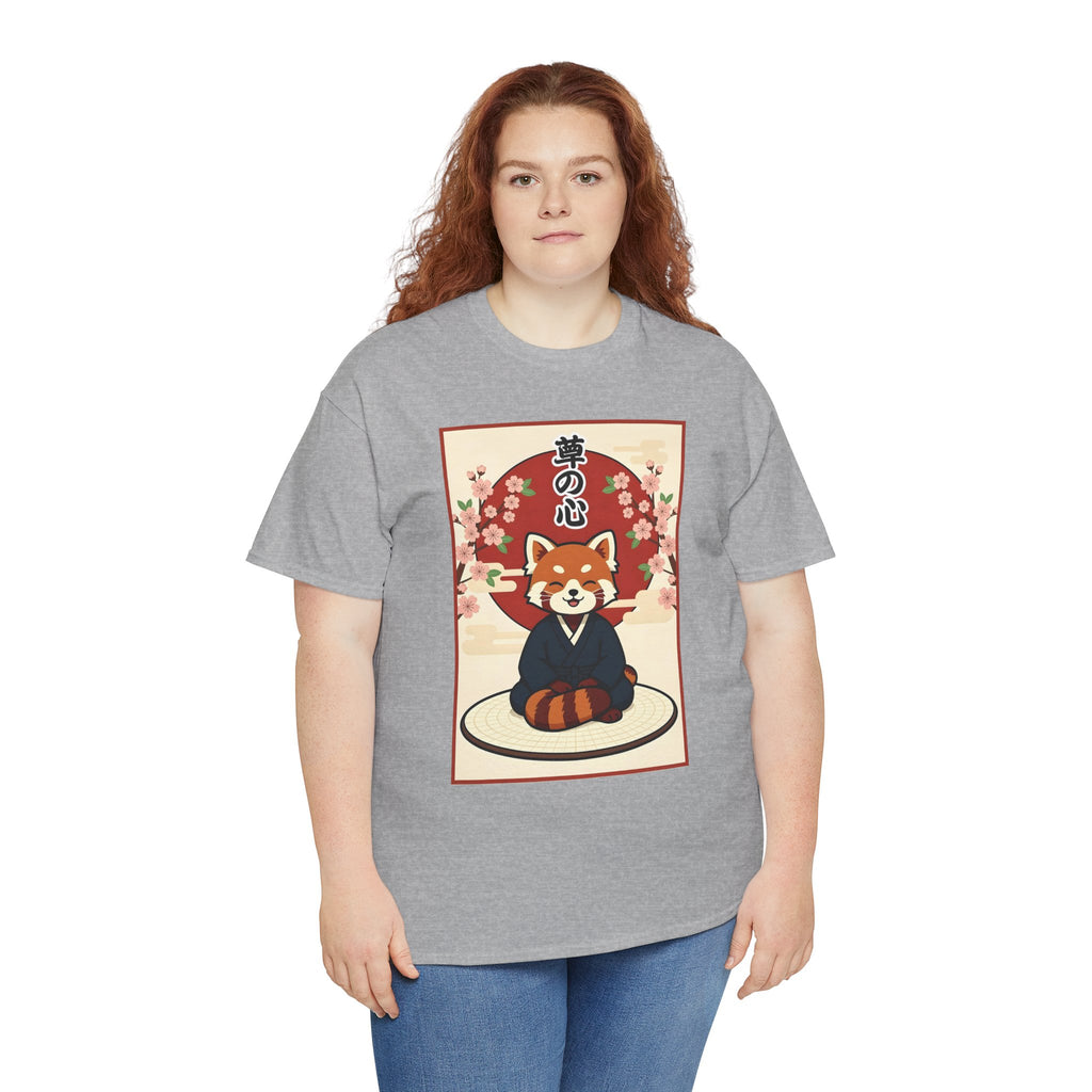 Red Panda Zen T-Shirt — Cute Japanese-Inspired Meditation Design