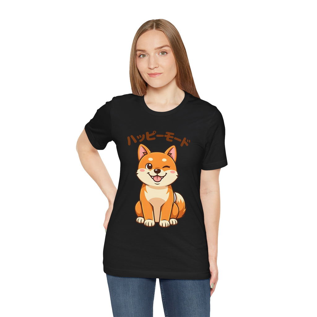Happy Mode Shiba Inu T‑Shirt — Cute Japanese Kawaii Dog Tee