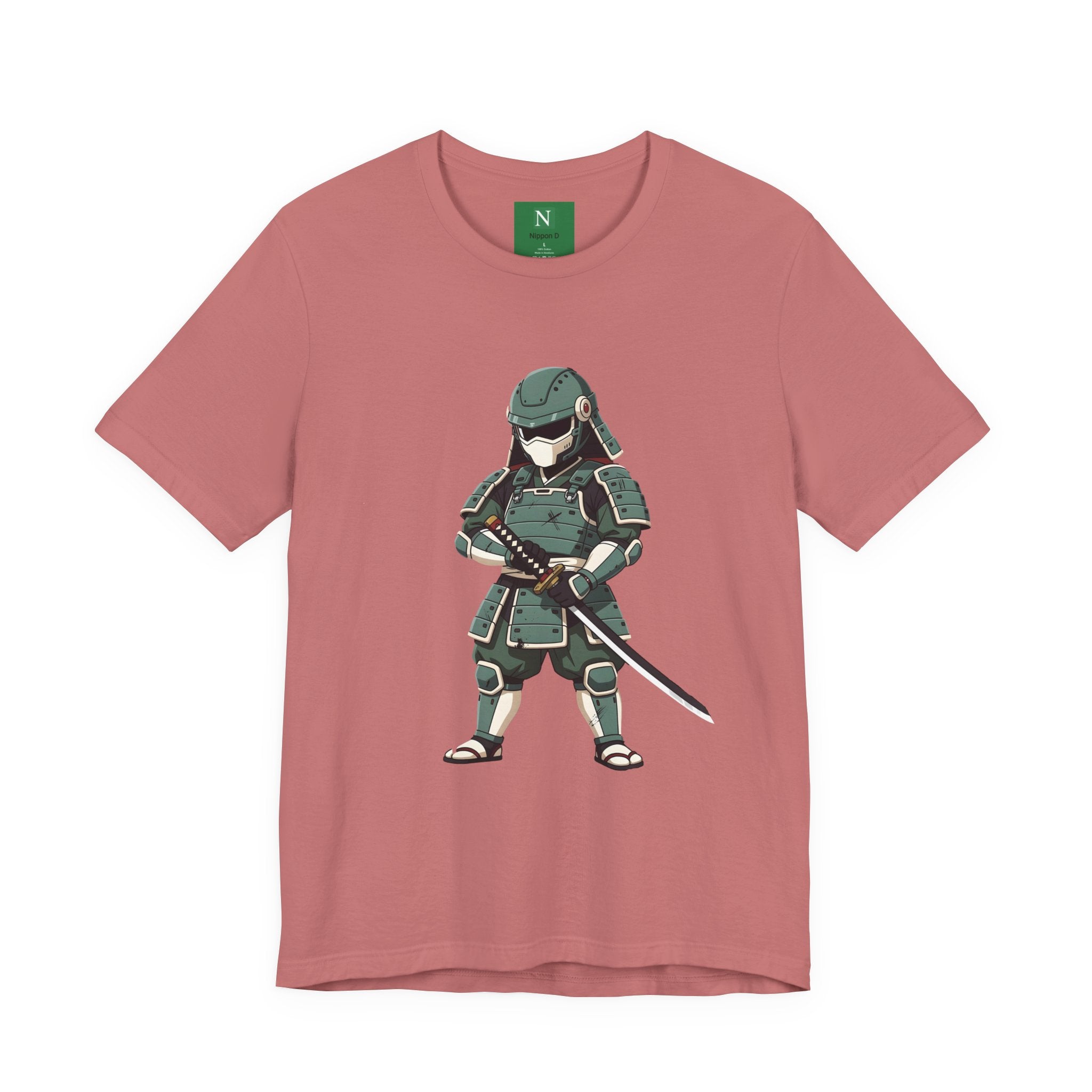 Samurai Cat T-Shirt – Cute Armored Kitty with Katana Graphic
