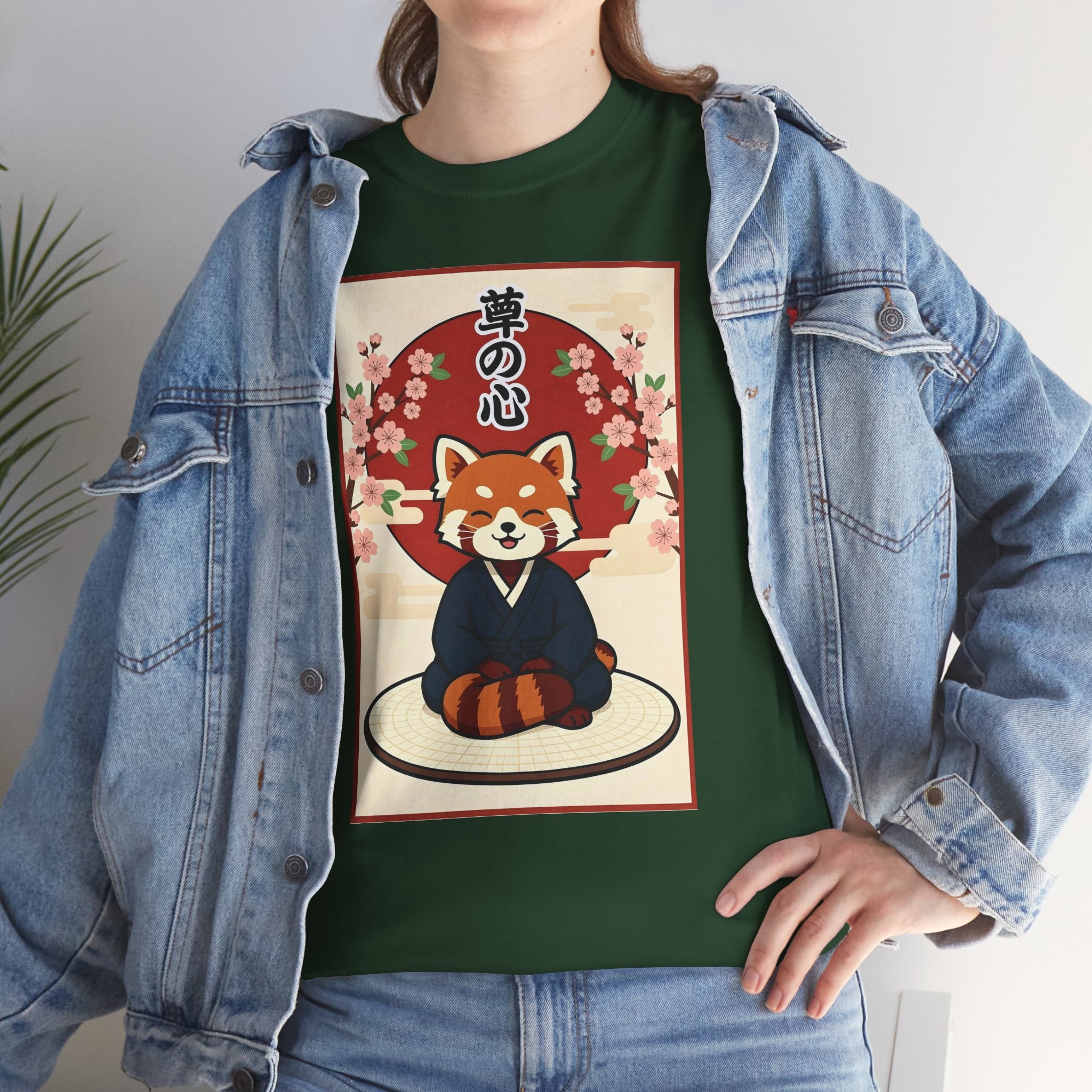 Red Panda Zen T-Shirt — Cute Japanese-Inspired Meditation Design