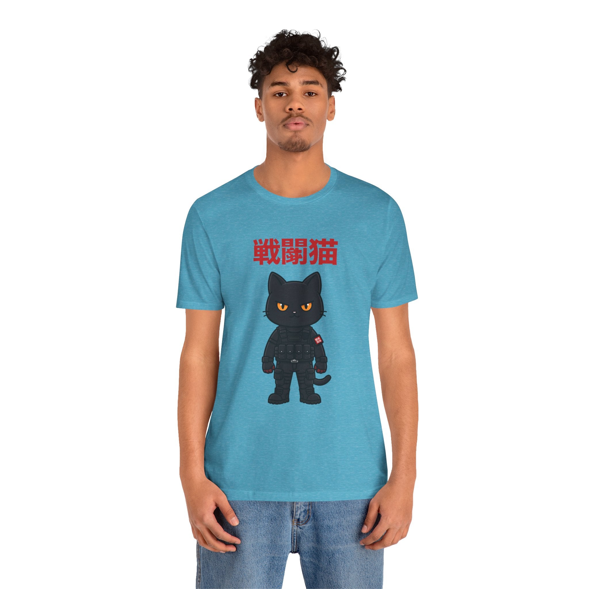 Warrior Cat T-Shirt — Black Cat Samurai Graphic Tee (戦闘猫)