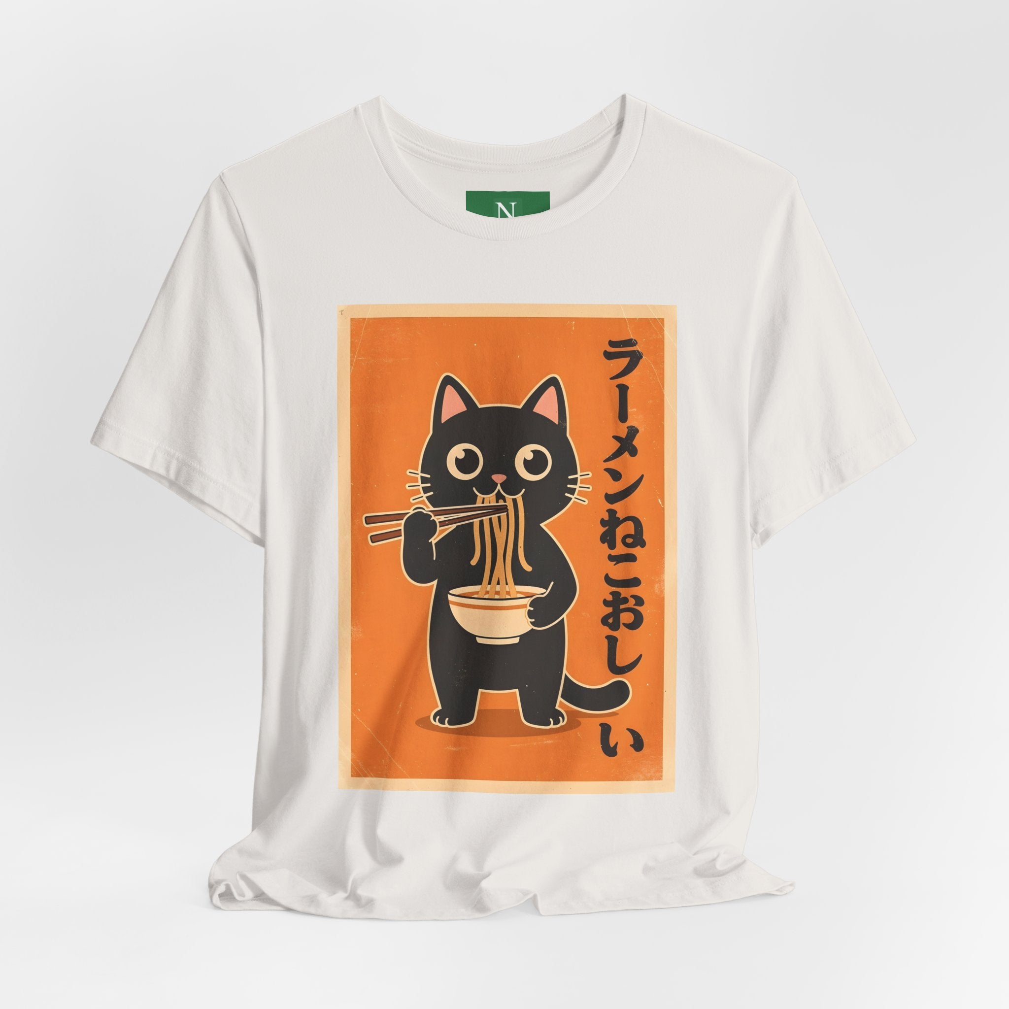 Ramen Cat Tee — Cute Japanese Cat Eating Noodles Graphic T-Shirt