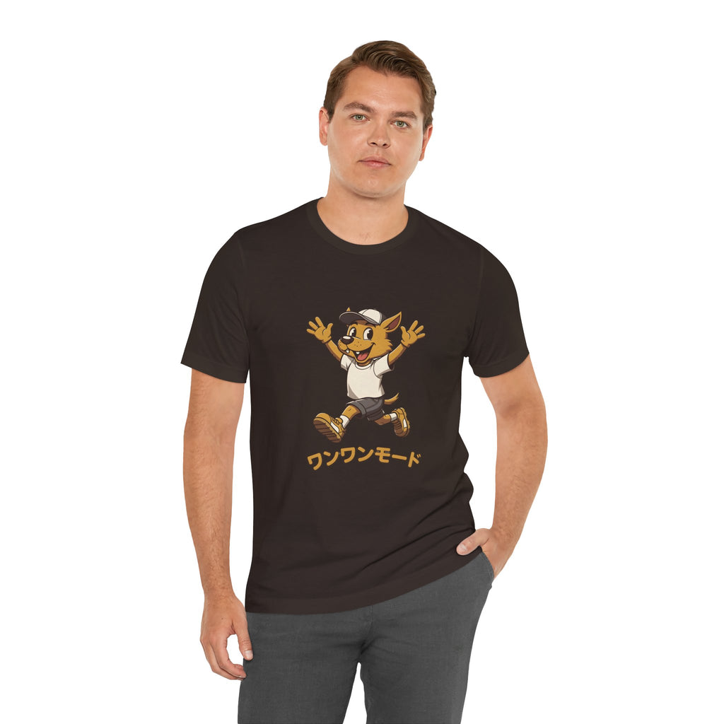 Happy Corgi Character Tee — ワンワンモード (Dog Mode) Cute Cartoon Shirt