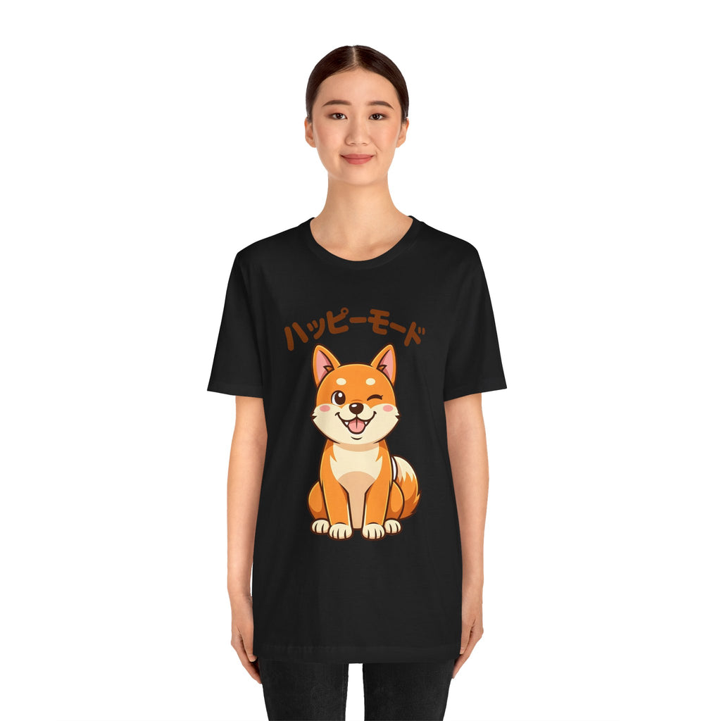 Happy Mode Shiba Inu T‑Shirt — Cute Japanese Kawaii Dog Tee
