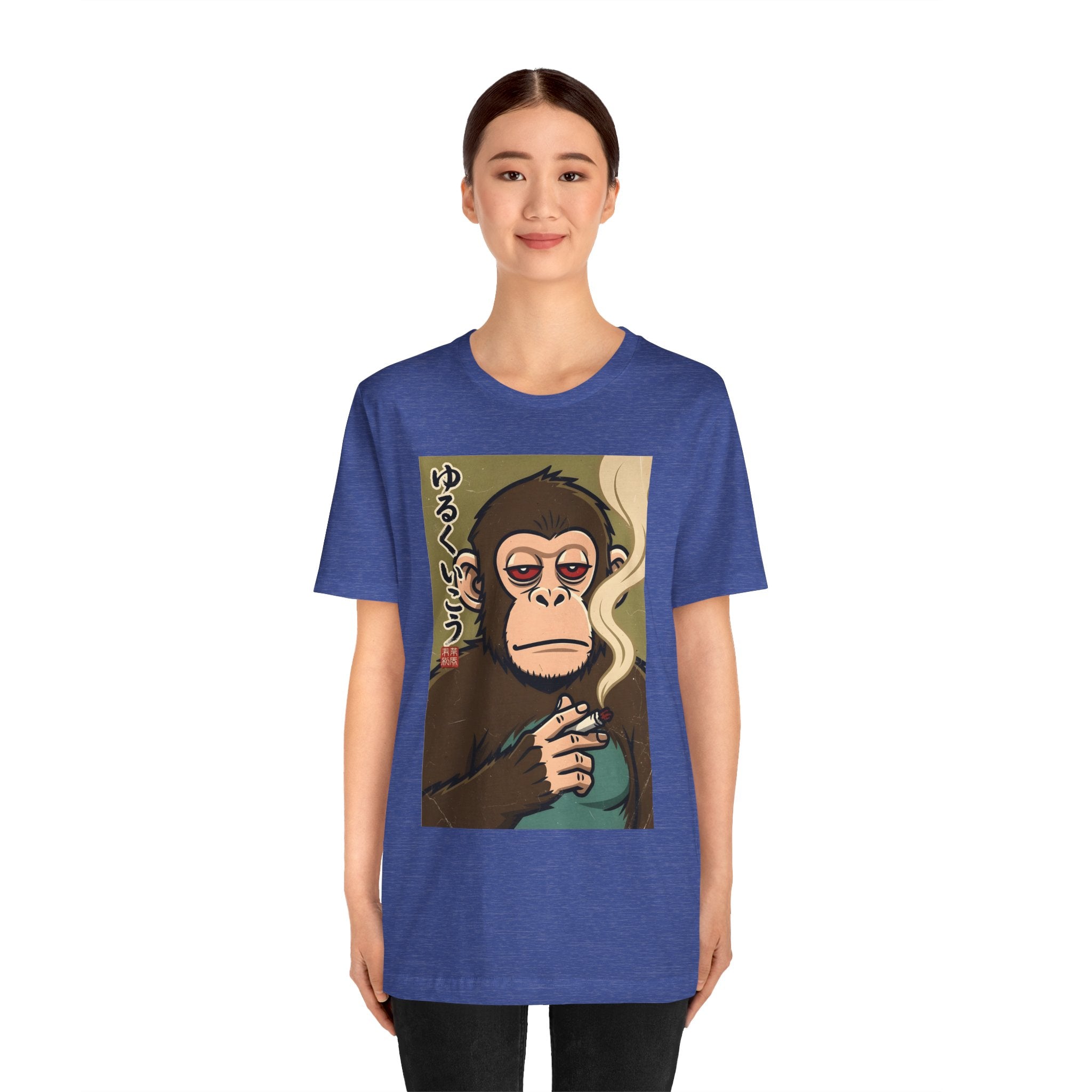 Smoking Monkey Graphic Tee — Japanese Retro Ape Illustration T-Shirt