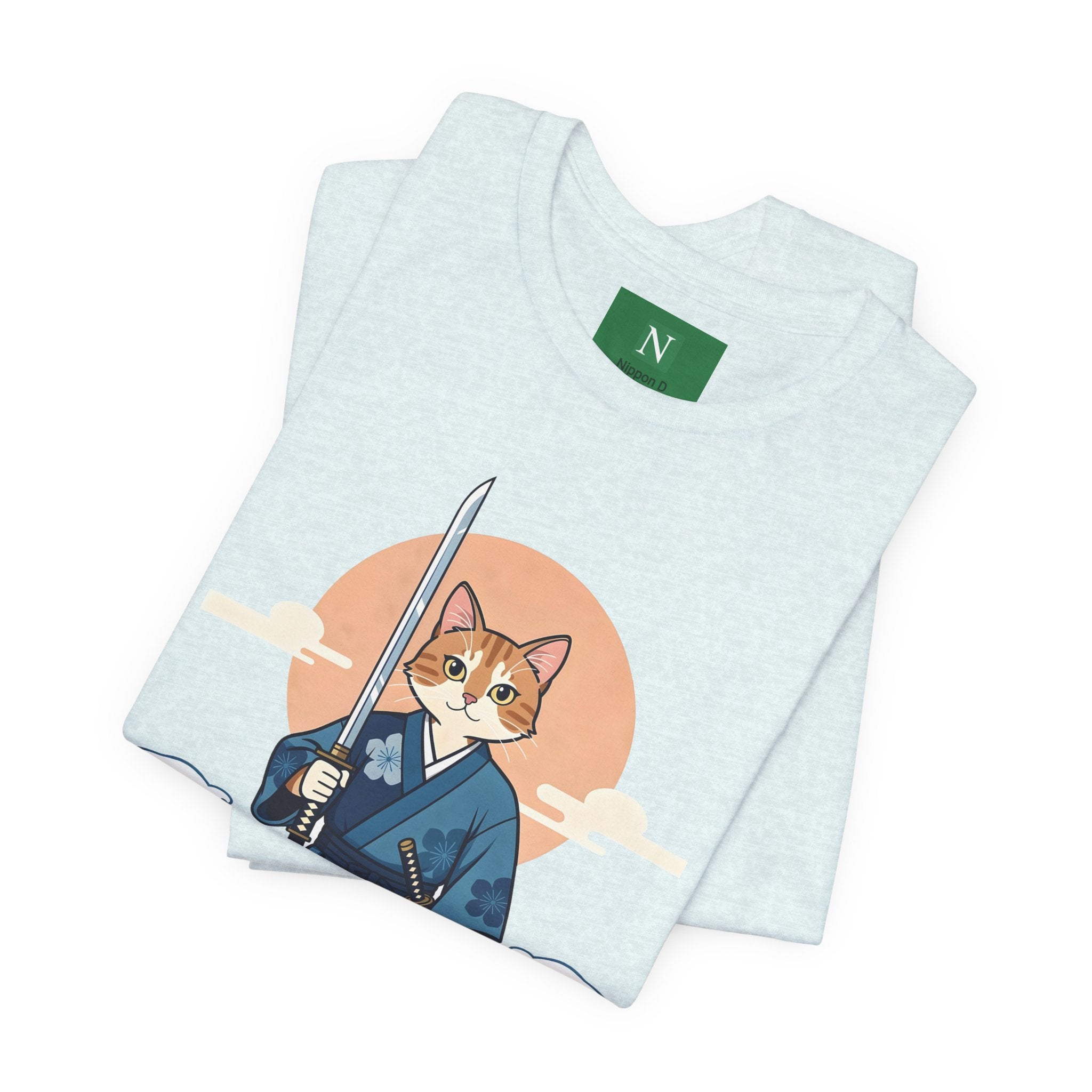 Samurai Cat T-Shirt — Japanese Wave Illustration Tee