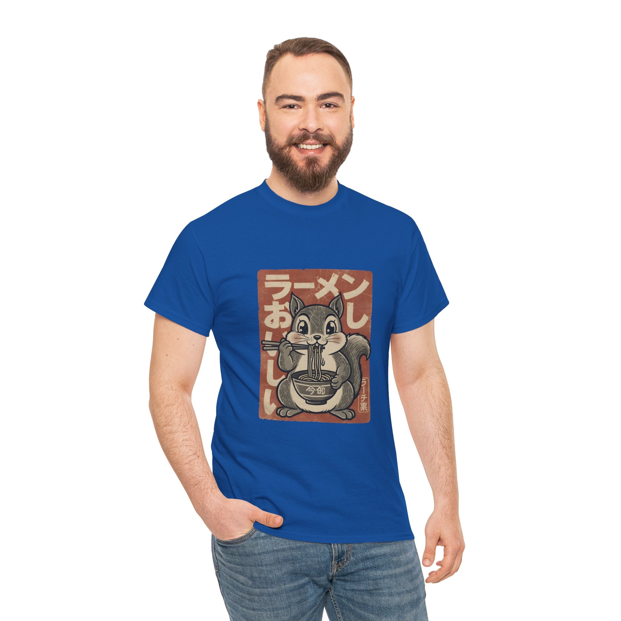Ramen Squirrel T‑Shirt — Cute Vintage Japanese Noodle Graphic Tee