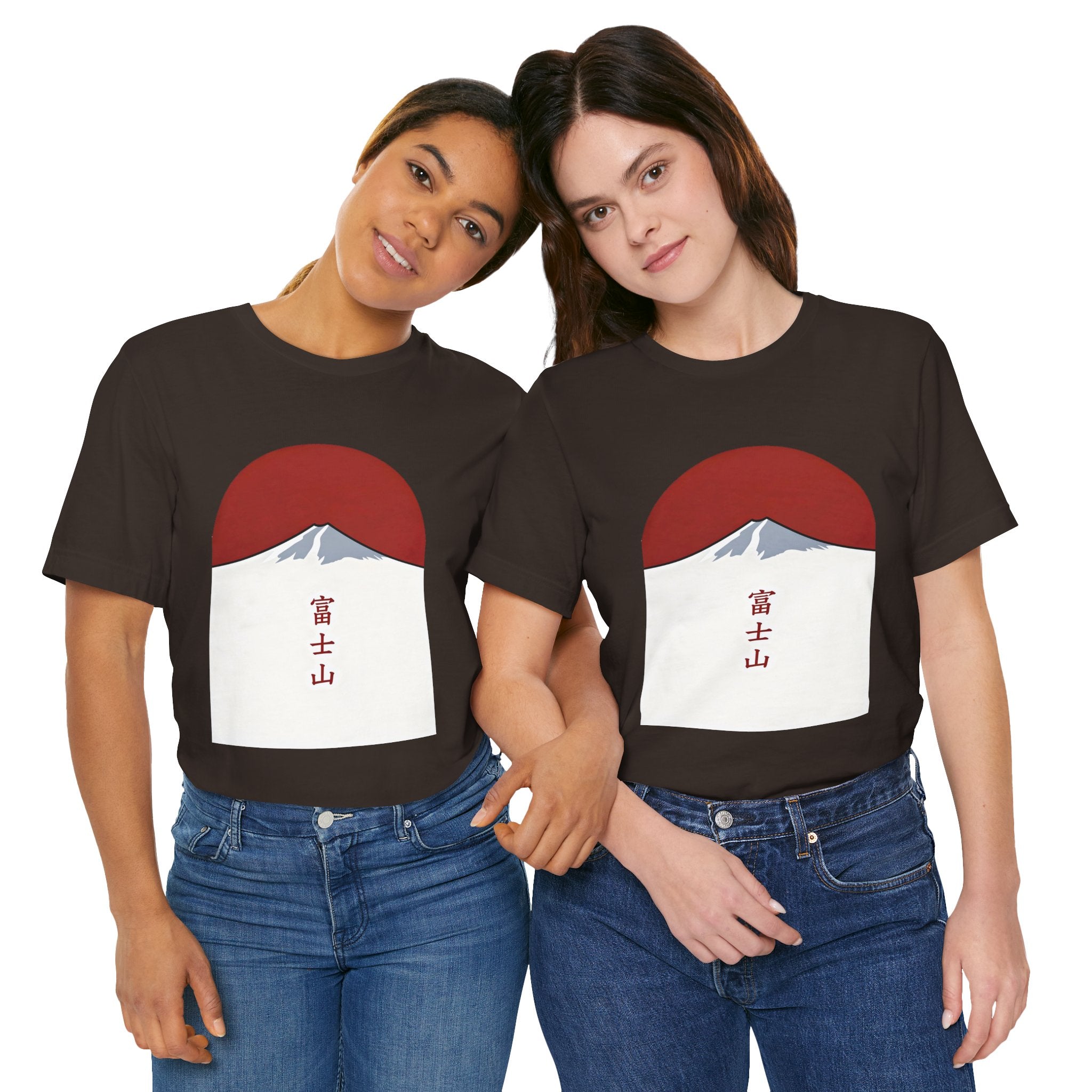 Mount Fuji Tee — Japanese Red Sun Graphic with Kanji 富士山