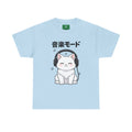 Cat with Headphones Tee — "Music Mode" Japanese Kawaii Graphic T-Shirt