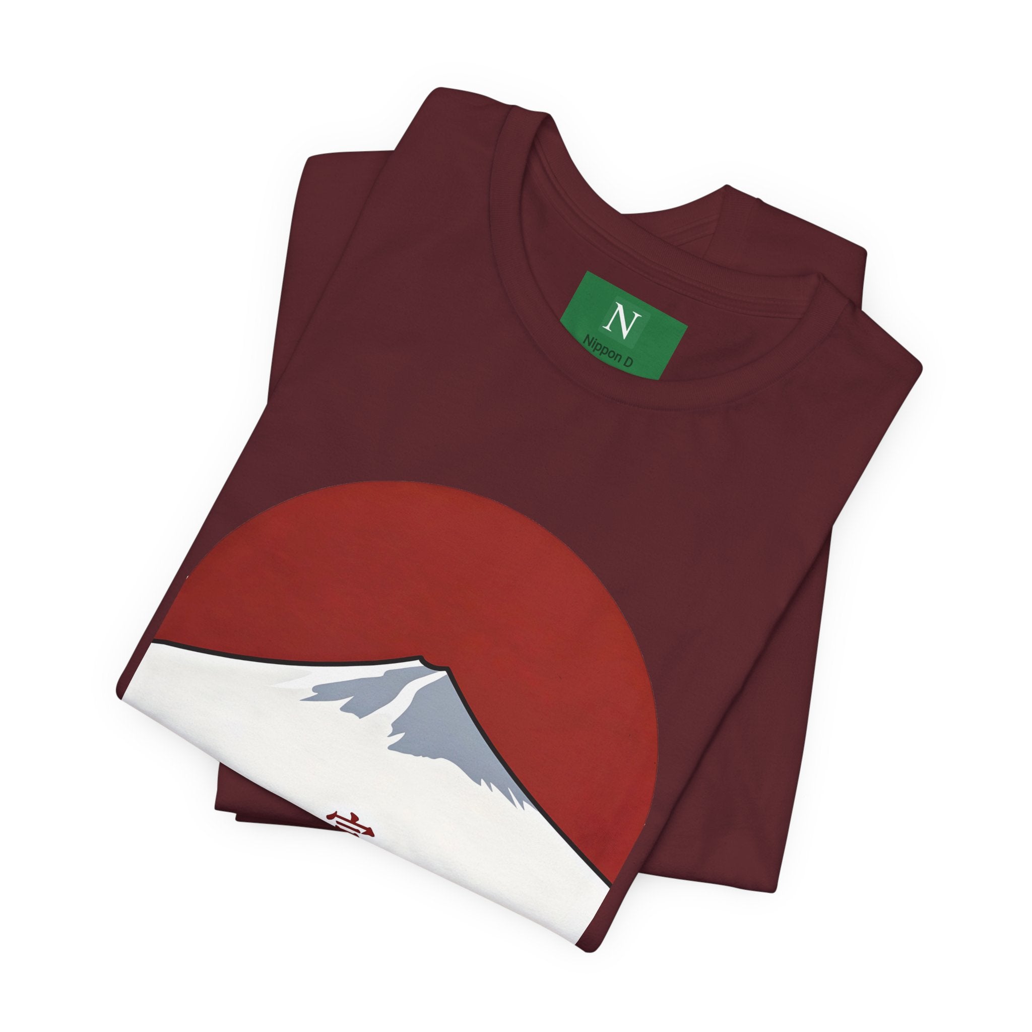 Mount Fuji Tee — Japanese Red Sun Graphic with Kanji 富士山