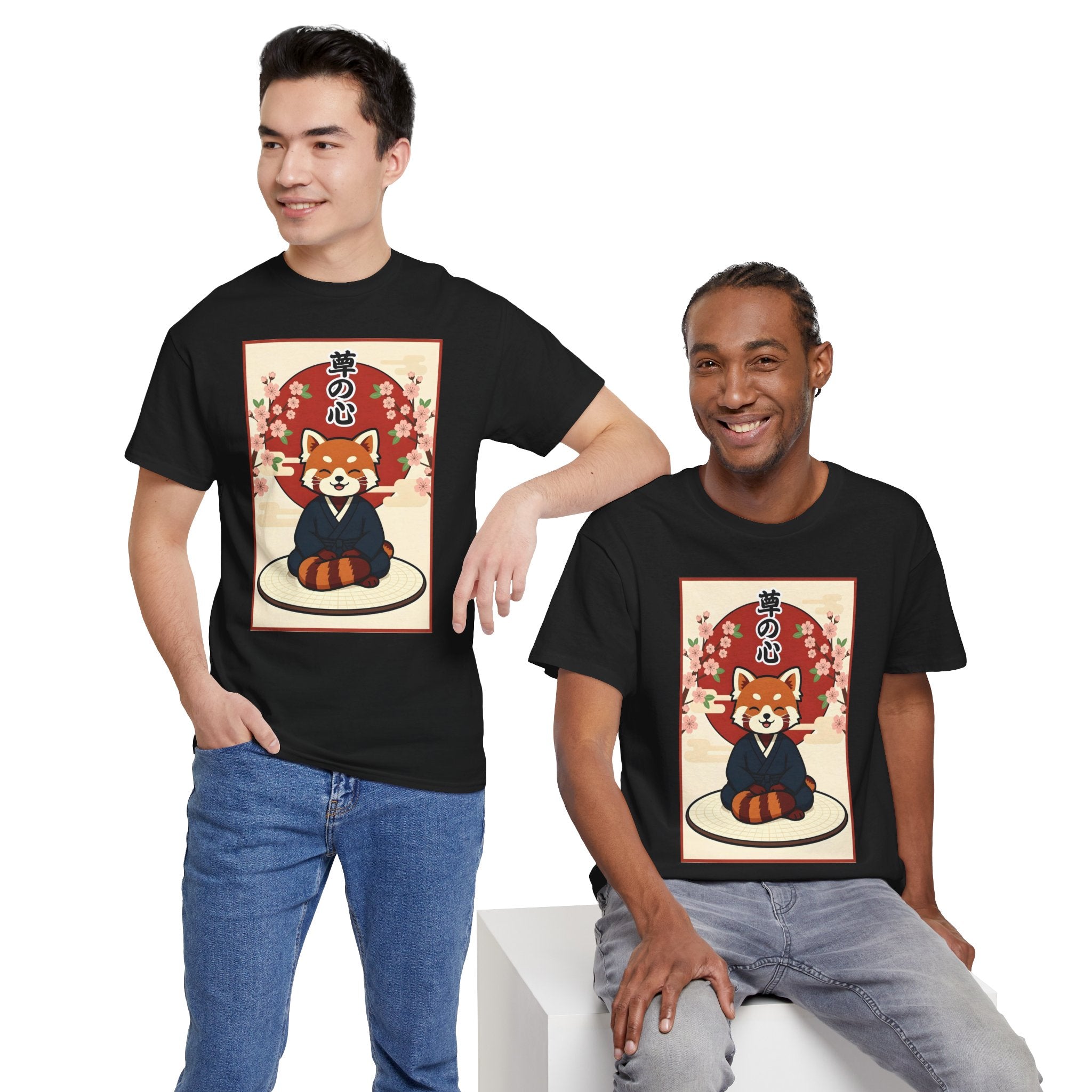 Red Panda Zen T-Shirt — Cute Japanese-Inspired Meditation Design