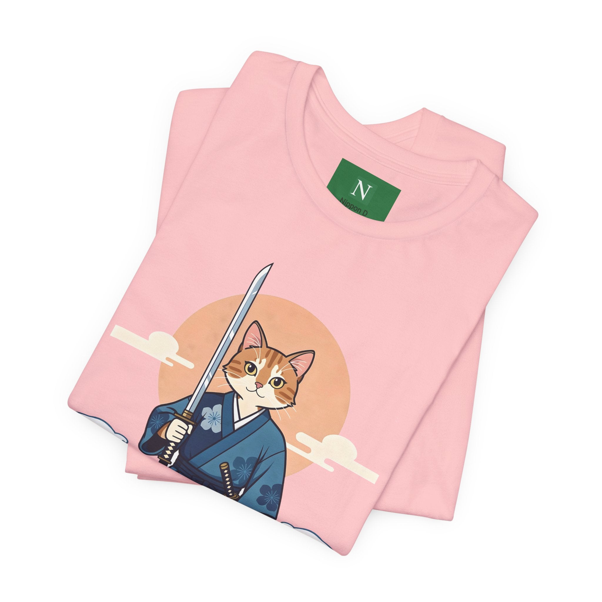 Samurai Cat T-Shirt — Japanese Wave Illustration Tee