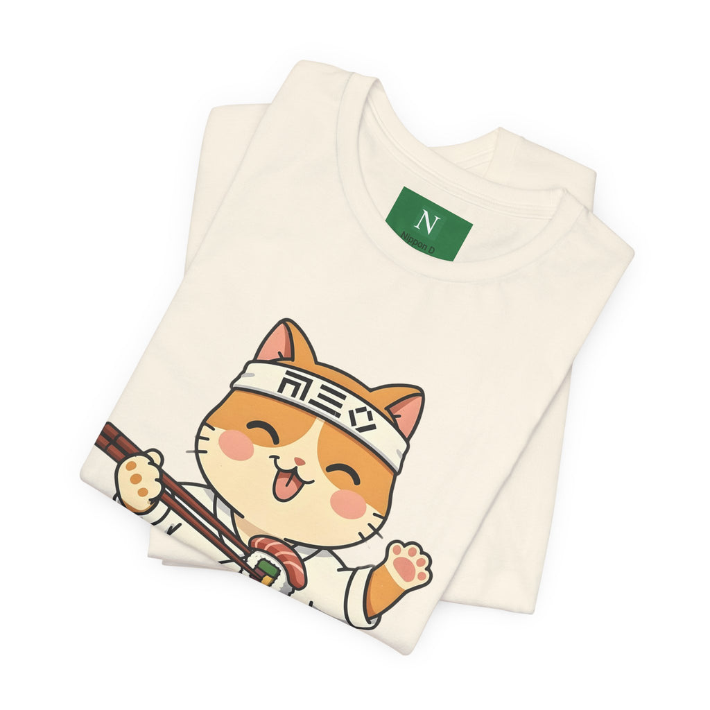 Sushi Chef Cat T‑Shirt — Cute Kawaii Cat Making Sushi Graphic Tee