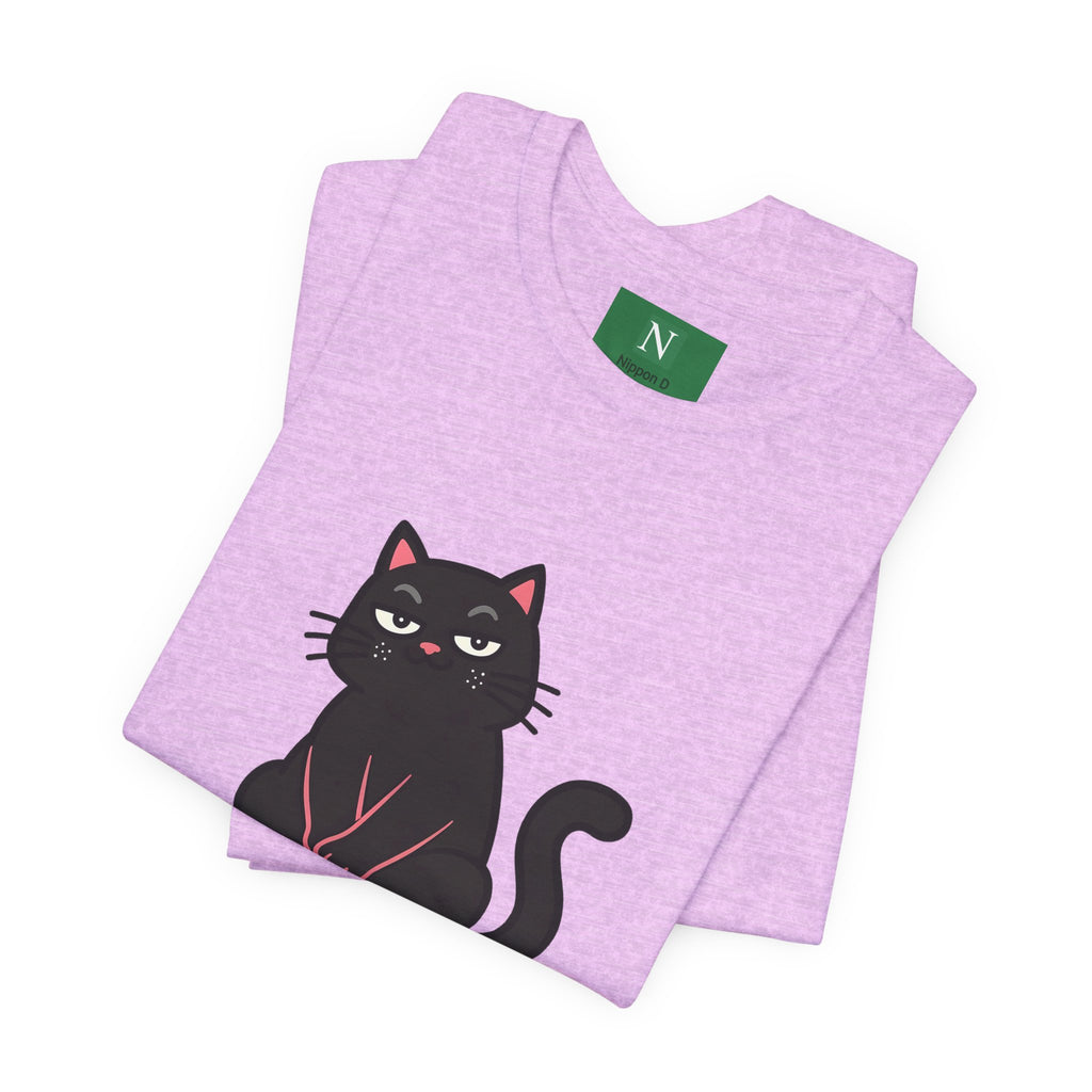 Black Cat Tee with Japanese Text — 'Mita Me wa Ii, Kimochi wa Sore Ijo' Cute Kawaii Graphic T-Shirt