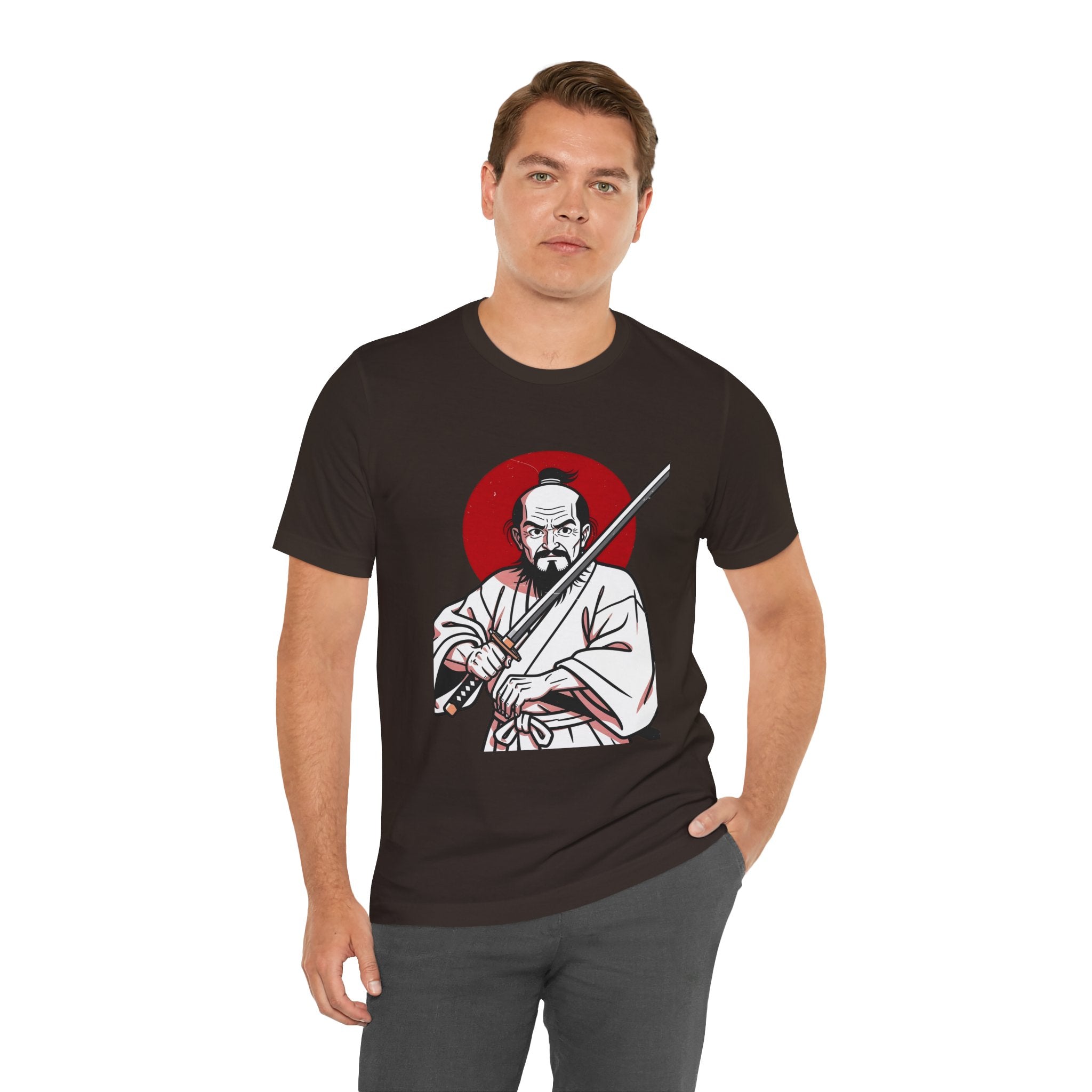 Samurai Warrior T-Shirt – Vintage Katana Illustration with Red Rising Sun