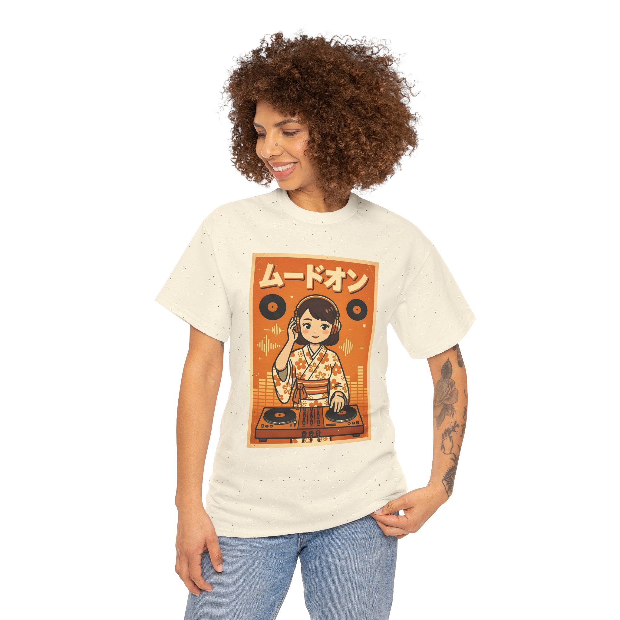 DJ Kimono T‑Shirt — Retro Japanese Anime Vinyl DJ Graphic Tee