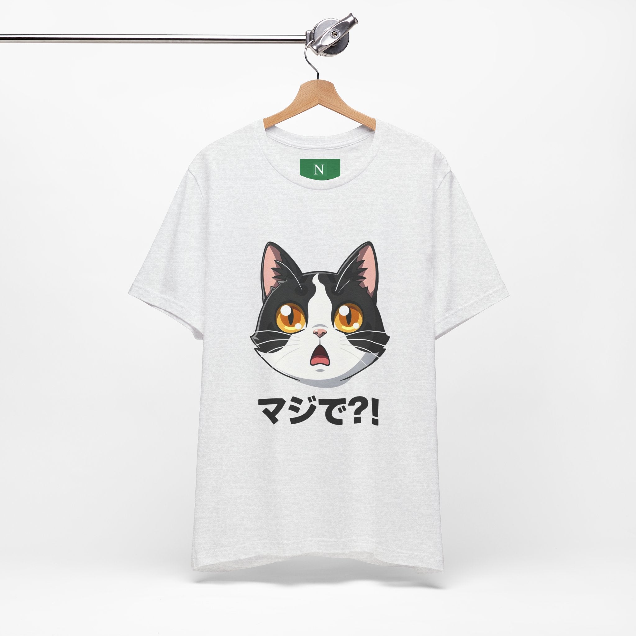 Cat Shock Face Graphic Tee — マジで?! Cute Anime Cat T-Shirt