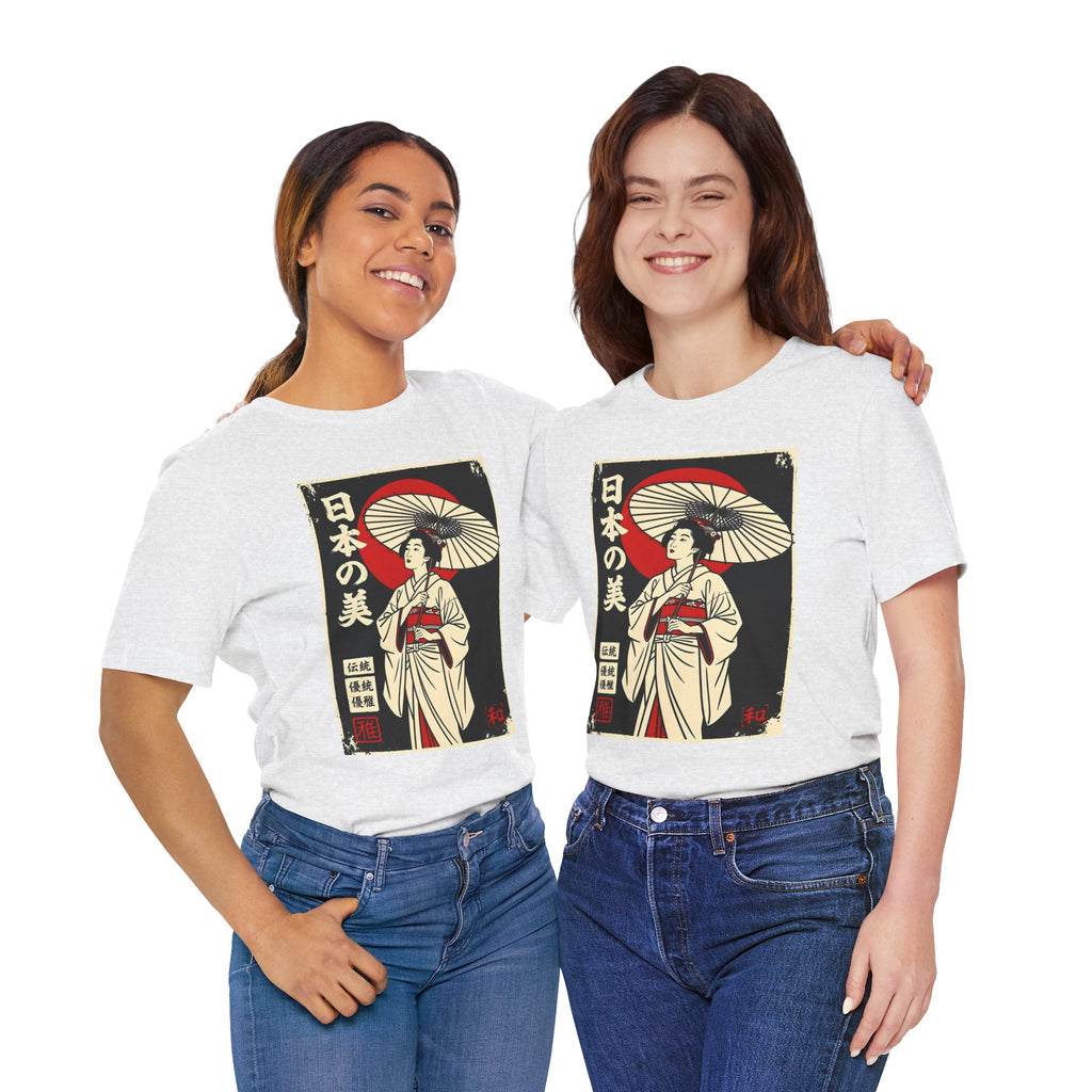 Geisha Umbrella T‑Shirt — Japanese Beauty Vintage Ukiyo-e Tee